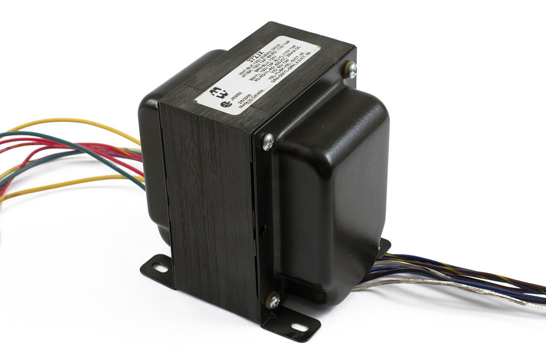 372JX 243 VA 300 Series plate and filament transformer, 600V C.T. @ 288ma. secondary, black powder paint finish, vertical mounting