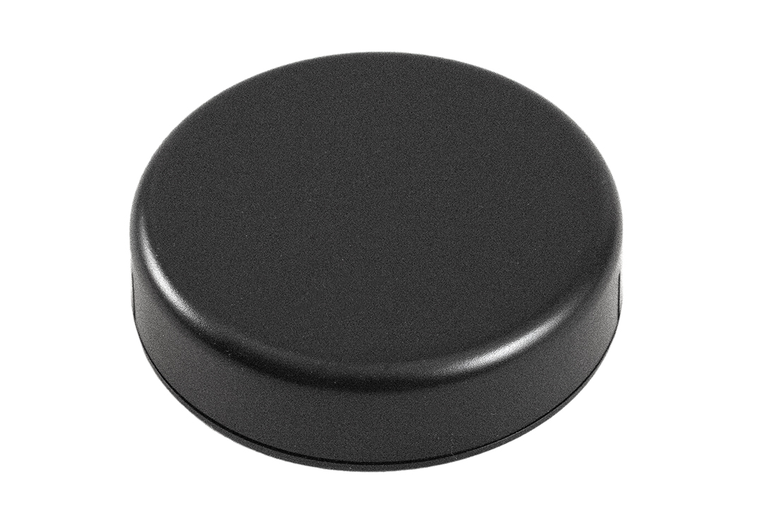 1551SNAP13BK black round ABS snap-fit miniature enclosure, 80 mm diameter x 20 mm