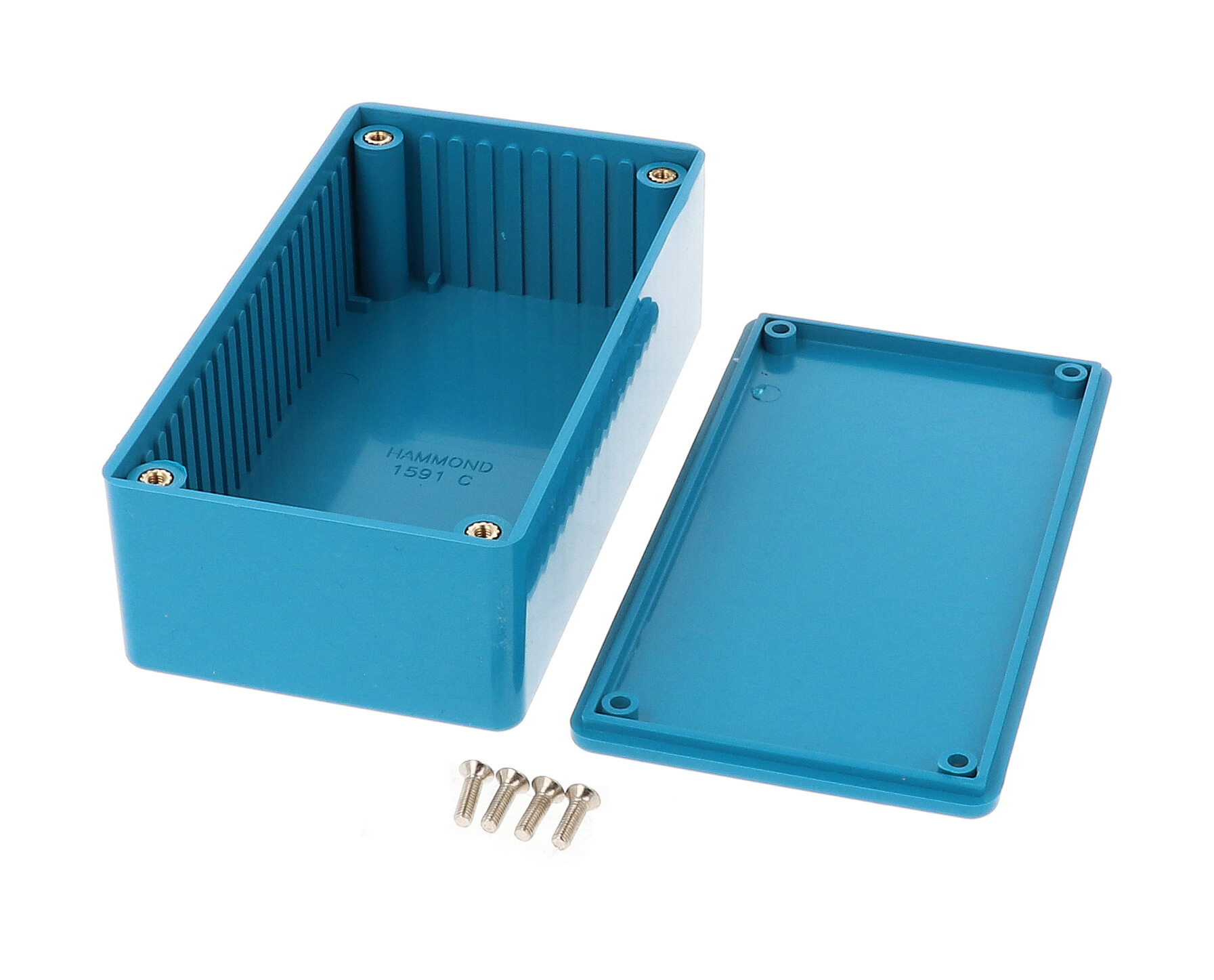 1591CBU blue flame retardant ABS plastic enclosure, 120 x 65 x 40 mm