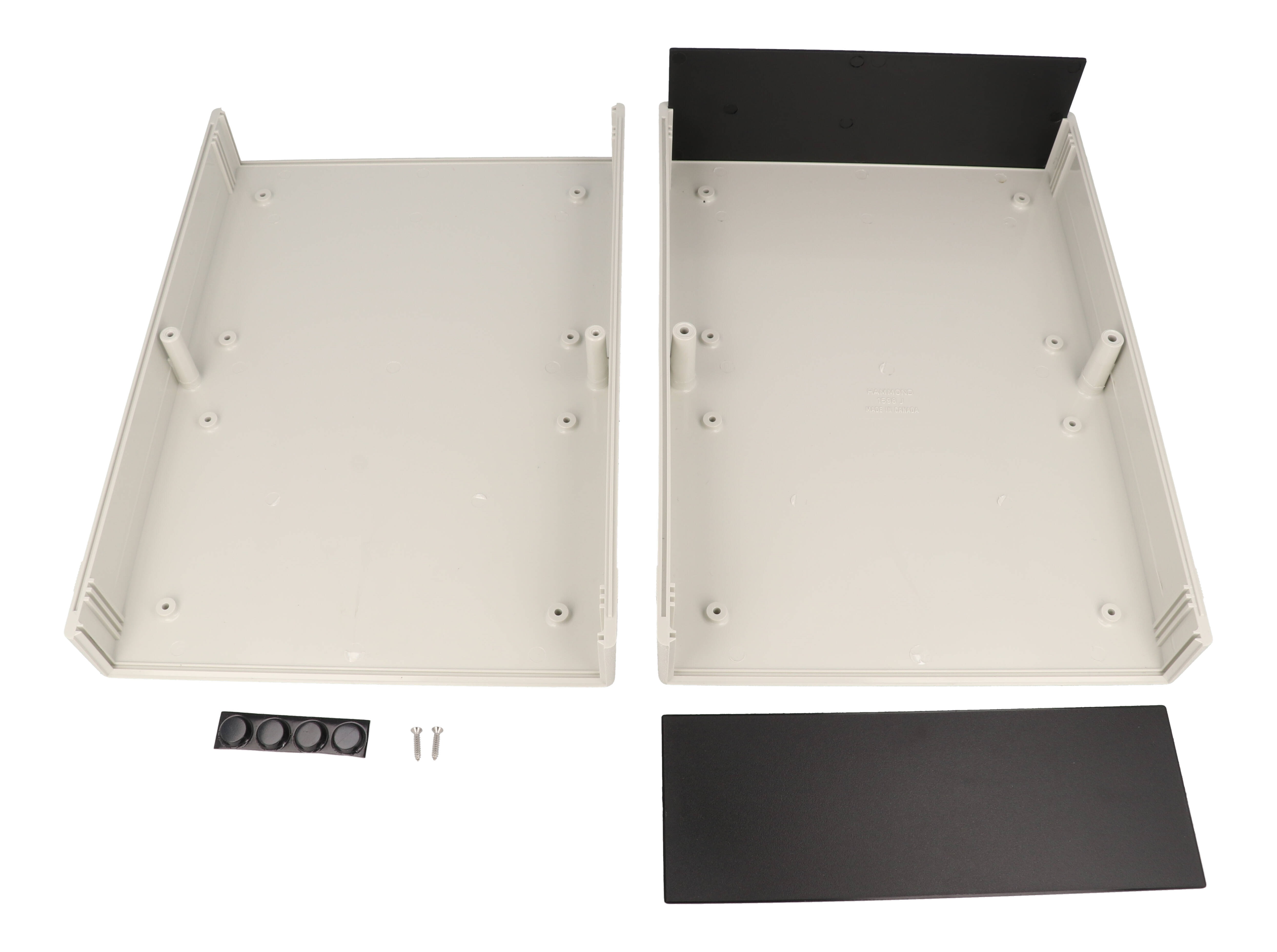1598JSGYPBK light gray ABS instrument case with black plastic end panels