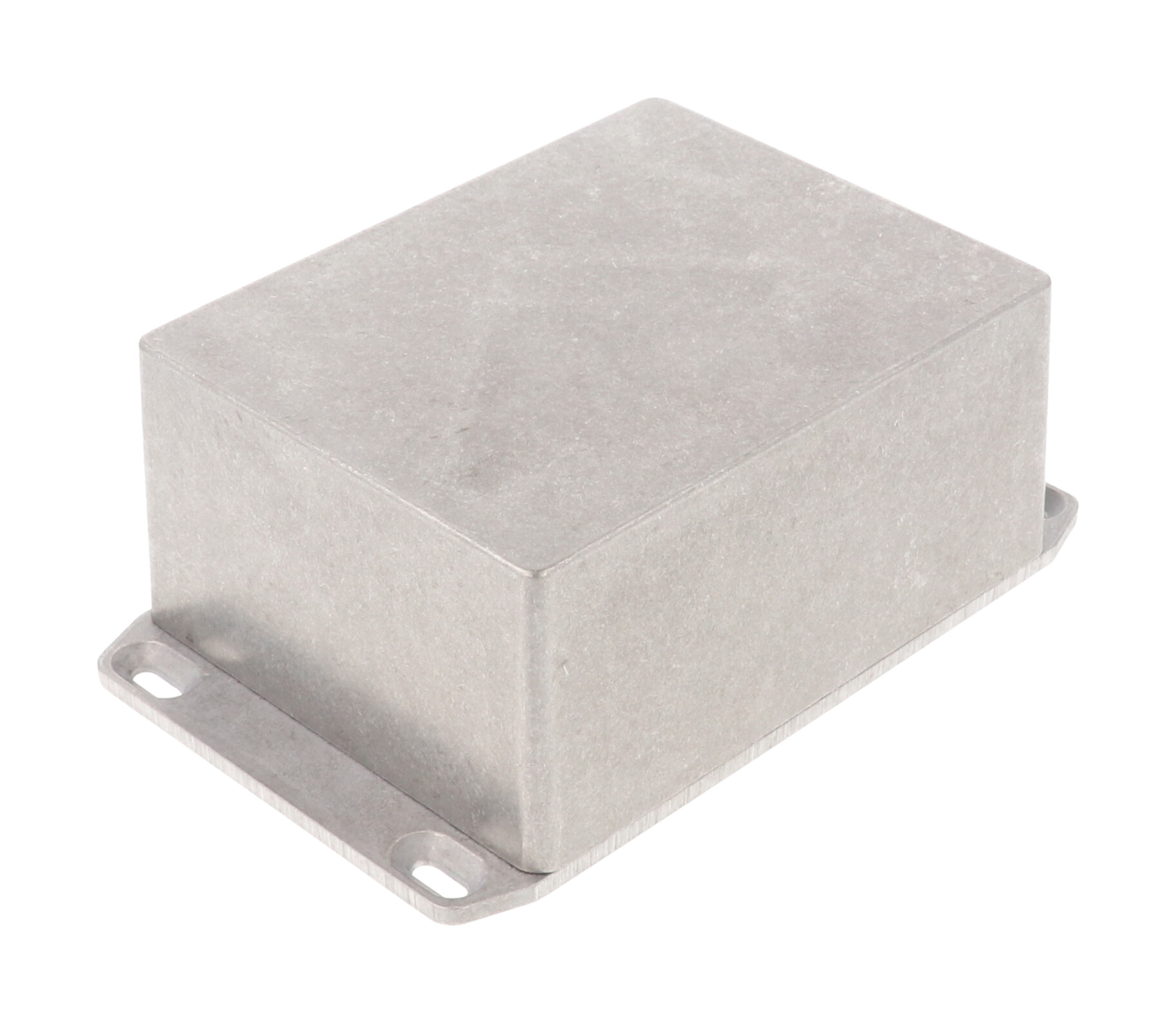 1590CFL natural diecast aluminum enclosure with flanged wall-mounting lid, 119 x 94 x 56 mm