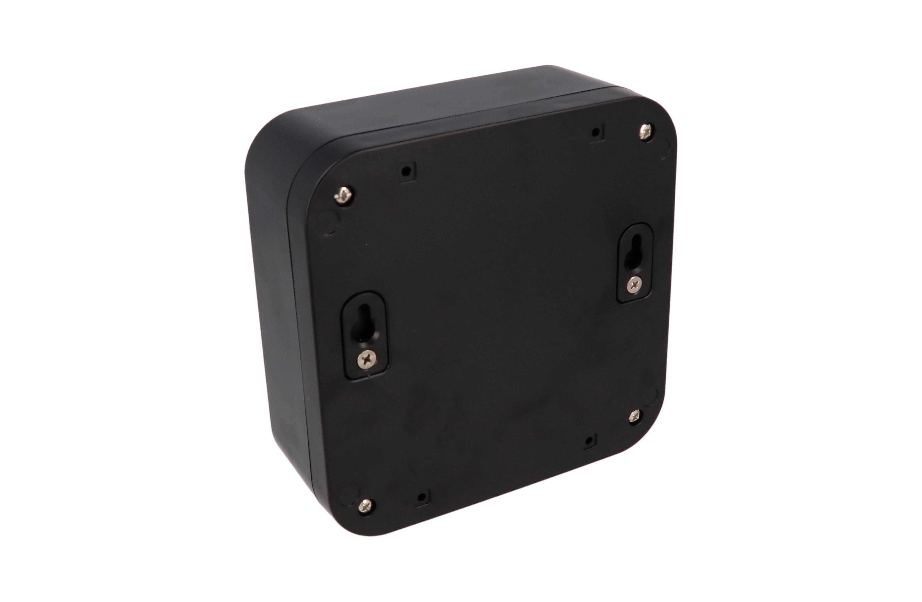 1557FABK black ABS plastic watertight enclosure, 160 x 160 x 70 mm, with screw-secured lid