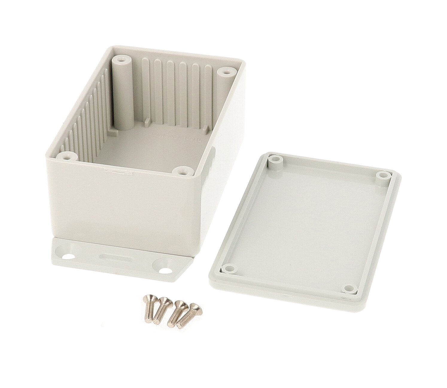 1591LF2SGY light gray general purpose ABS enclosure with bottom mounting flange