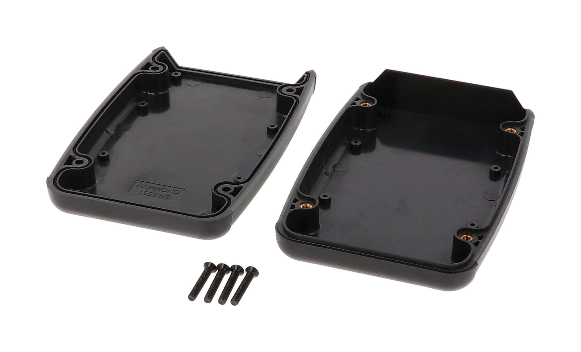 1553WBBK black water-tight ABS hand held enclosure with grey TPE soft grip