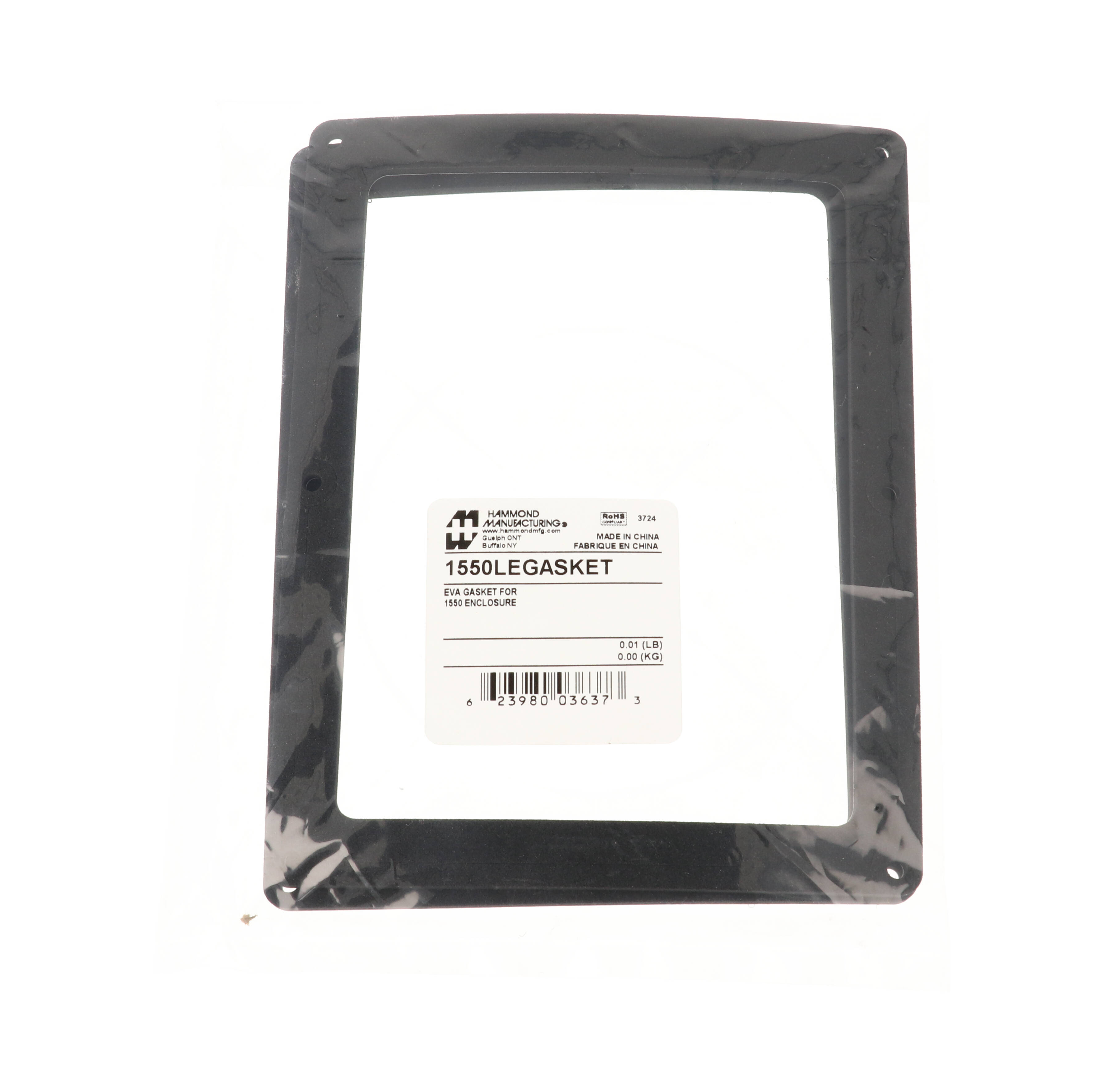 1550LEGASKET IP66 eva foam gasket kit, two pre-formed adhesive-backed lid gaskets for 1550L diecast enclosures