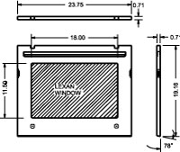 2CSTW24 24 in stainless steel turret and data terminal window door with lexan window