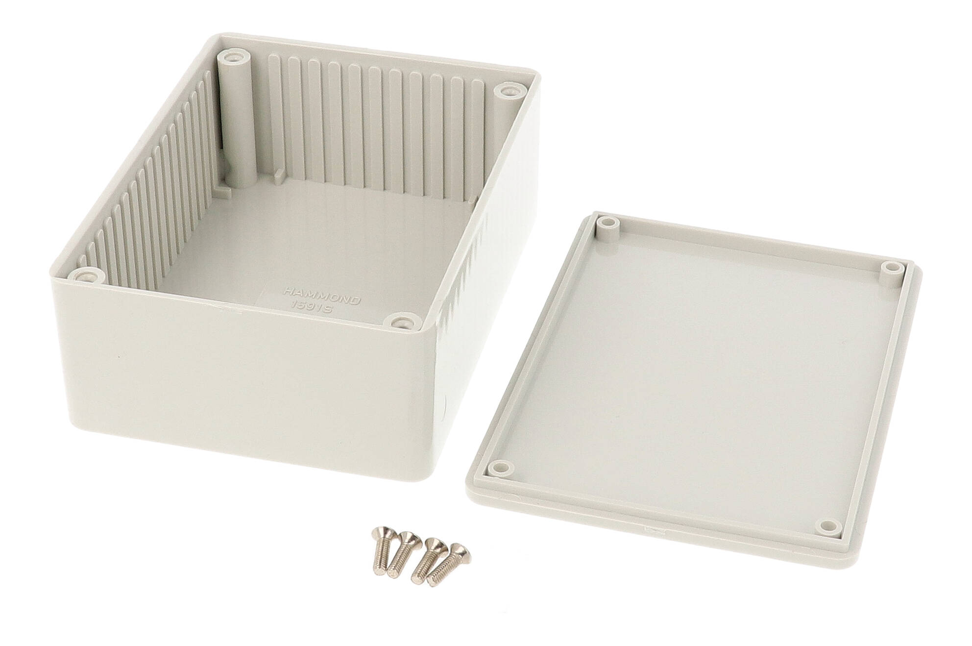 1591SSGY light gray general purpose ABS plastic enclosure with card guides, 110 x 82 x 44 mm