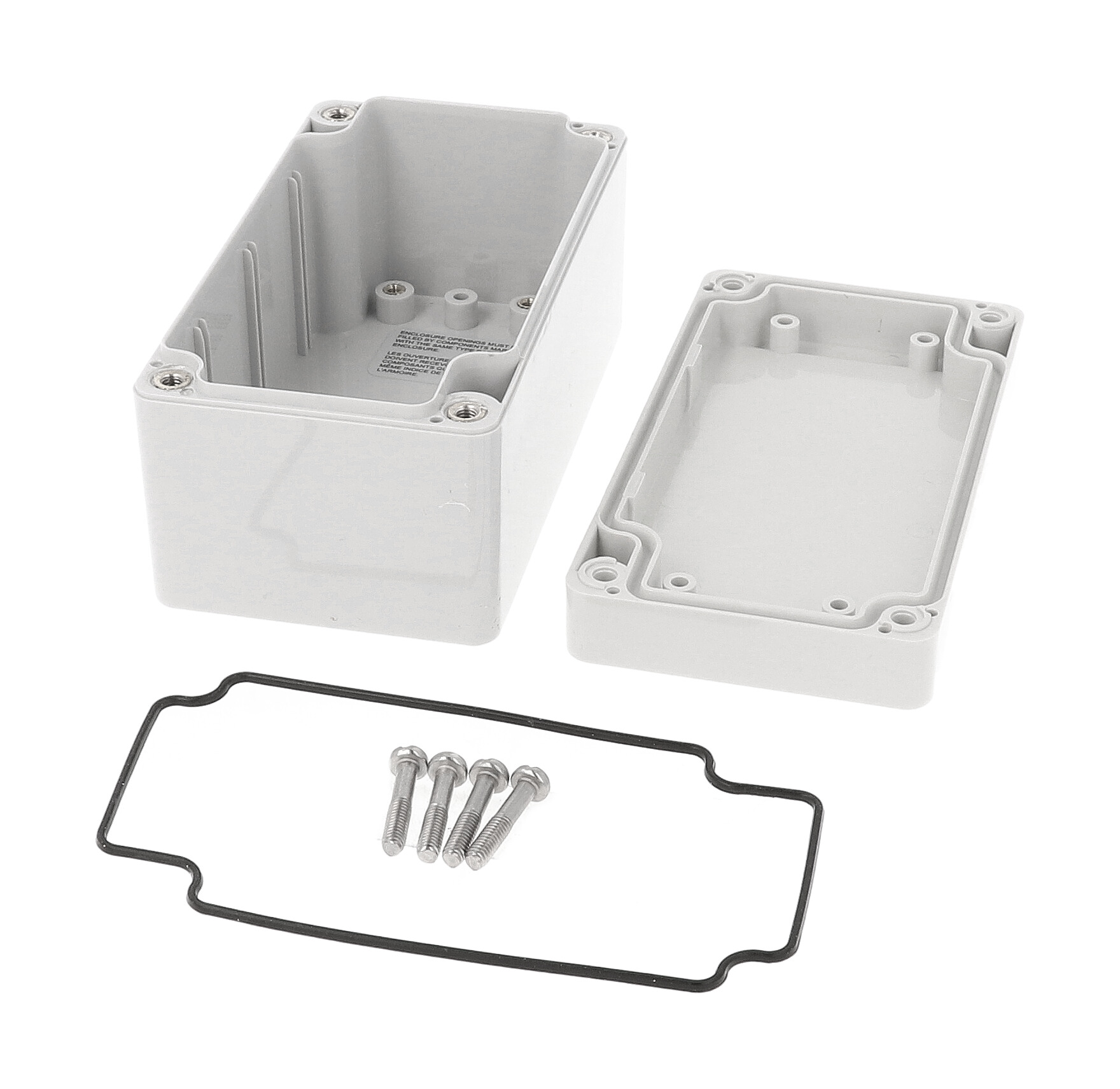 1555D2GY light gray polycarbonate NEMA 4X enclosure, 120 x 65 x 61 mm