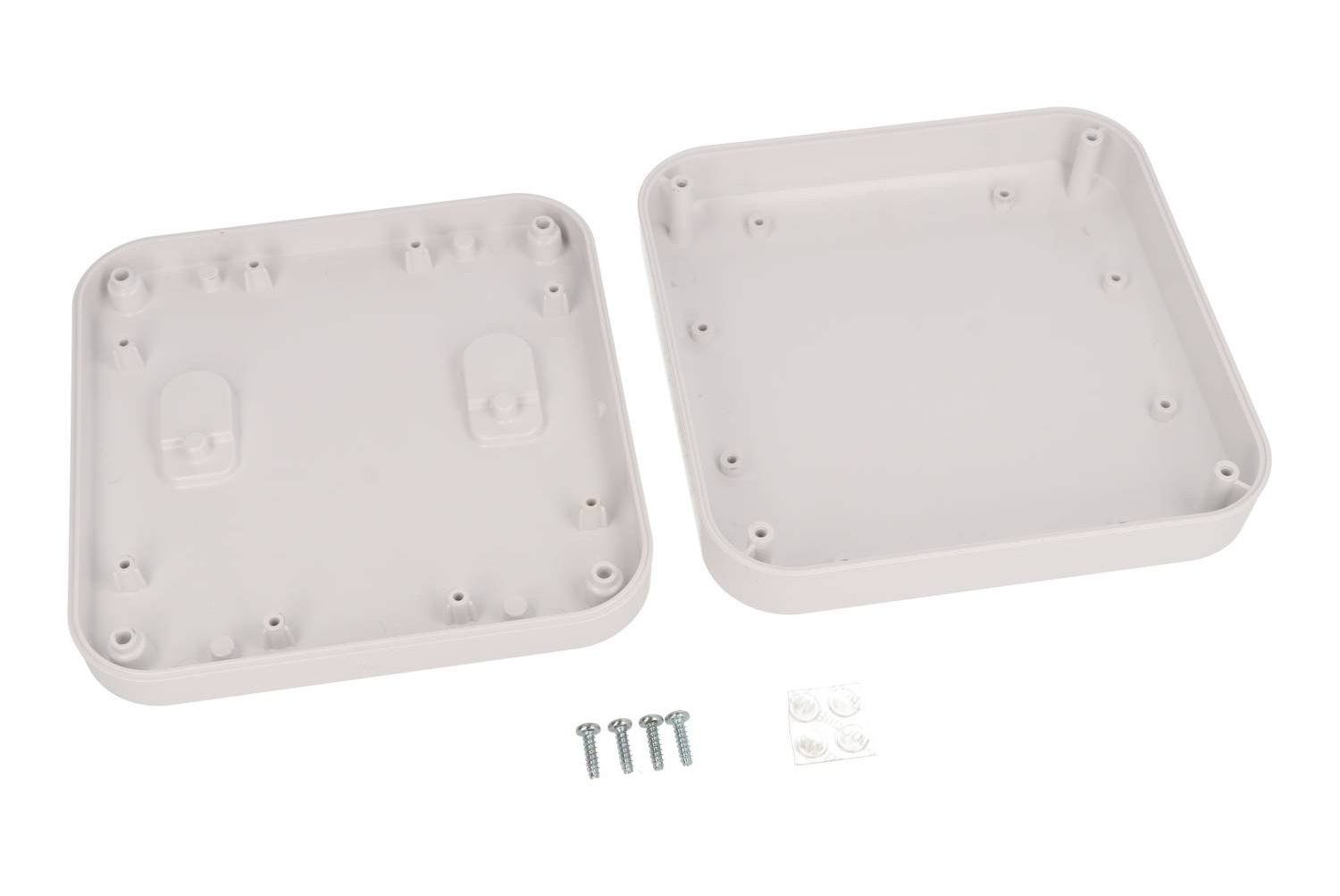1556FWH white 160 x 160 x 45 mm ABS desktop and wall-mount enclosure with rounded corners