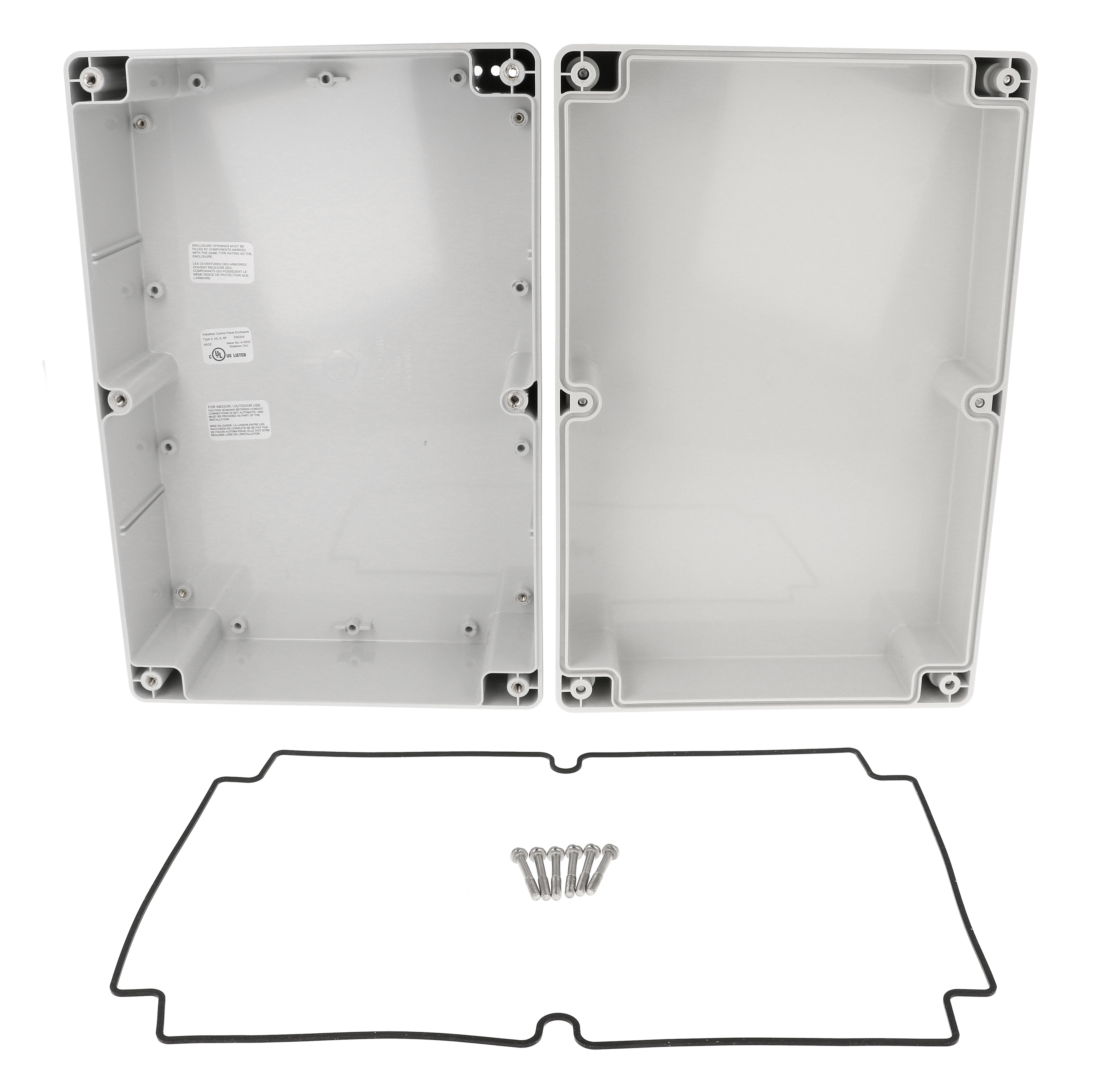 1554XA2GY 300 x 200 x 120 mm light gray polycarbonate NEMA enclosure with gray lid