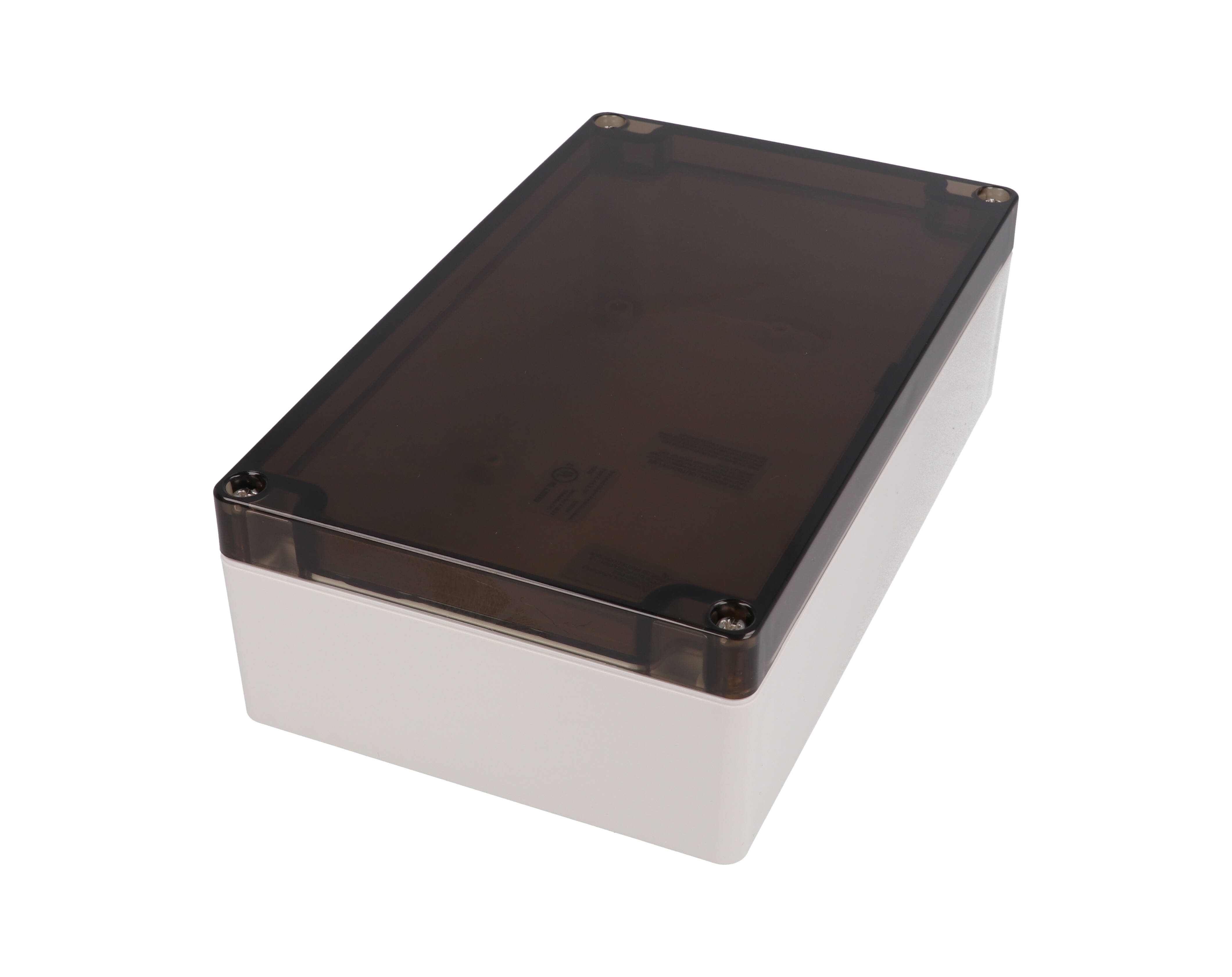 1554UA2GYSL — RAL7035 grey polycarb plastic watertight enclosure, smoke lid