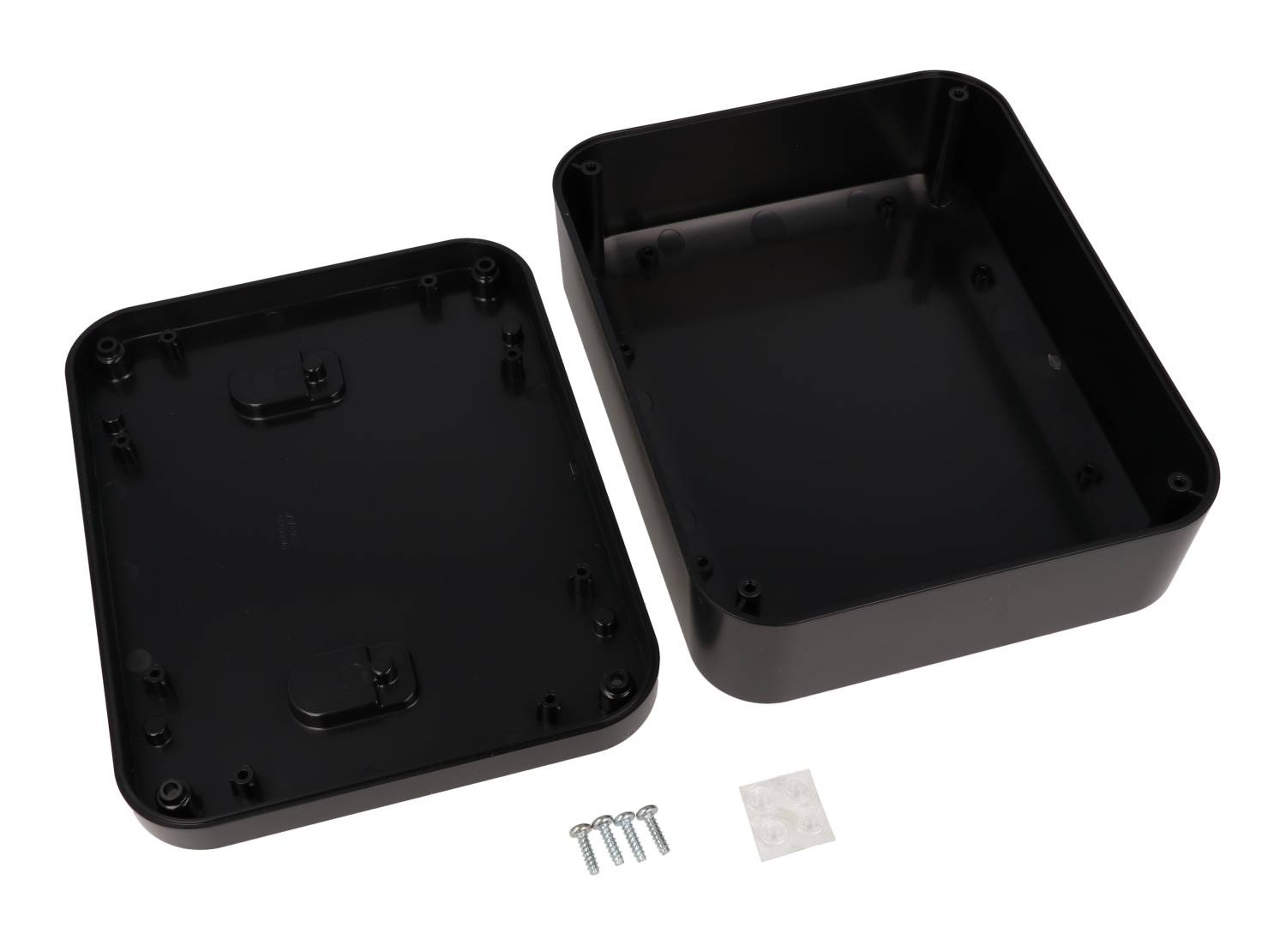 1556GABK black 200 x 160 x 70 mm ABS desktop and wall-mount enclosure with rounded corners