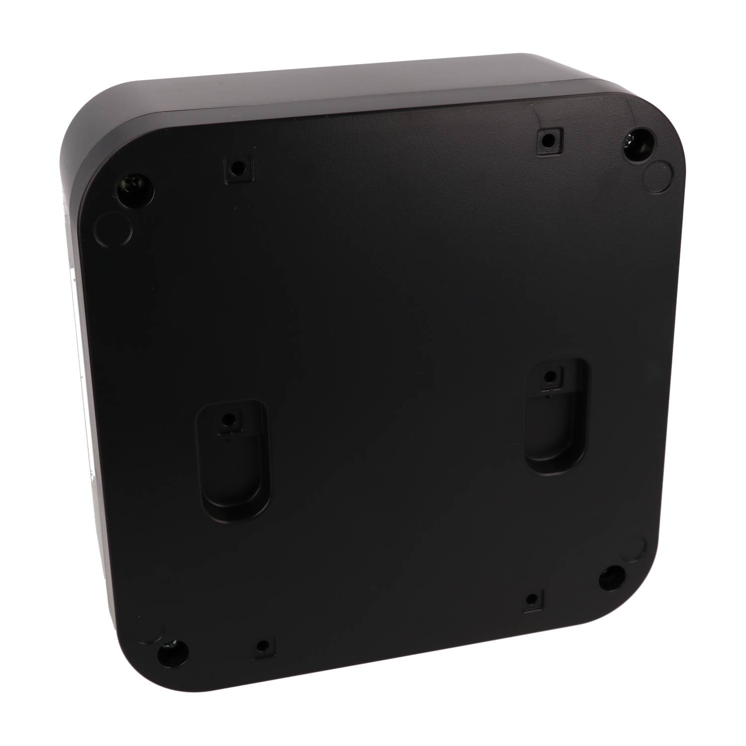 1556FABK black 160 x 160 x 70 mm ABS desktop and wall-mount enclosure with rounded corners