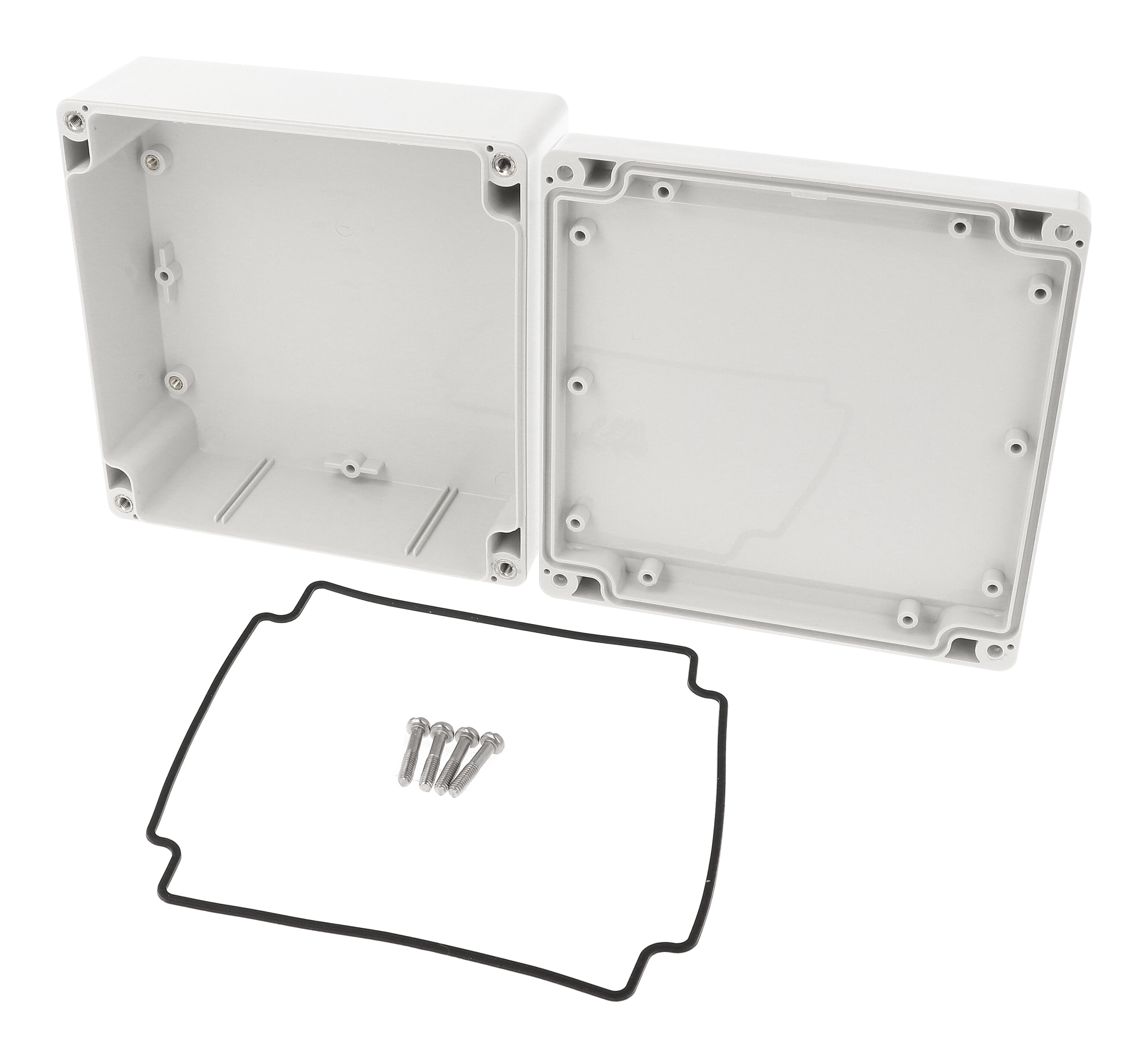 1555QGY light gray ABS watertight enclosure, 140 x 140 x 60 mm