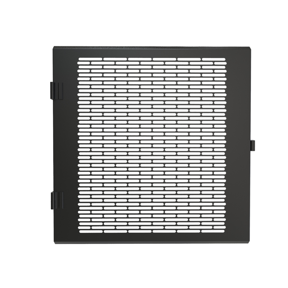 Hammond HWCVD2412UBK 12U 24 in wide 64% vented locking steel door in textured black for HWC wall mount cabinets