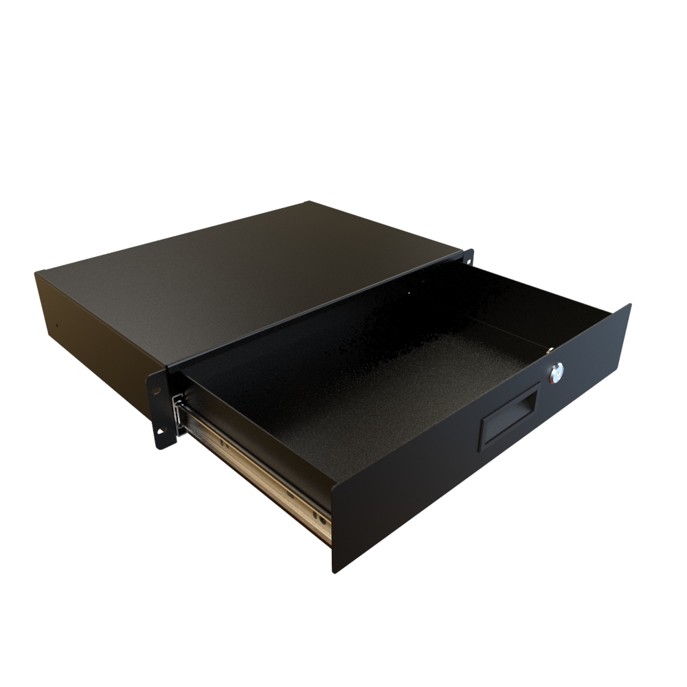 RDRW1900312BK1 — 2U 12D Locking Drawer
