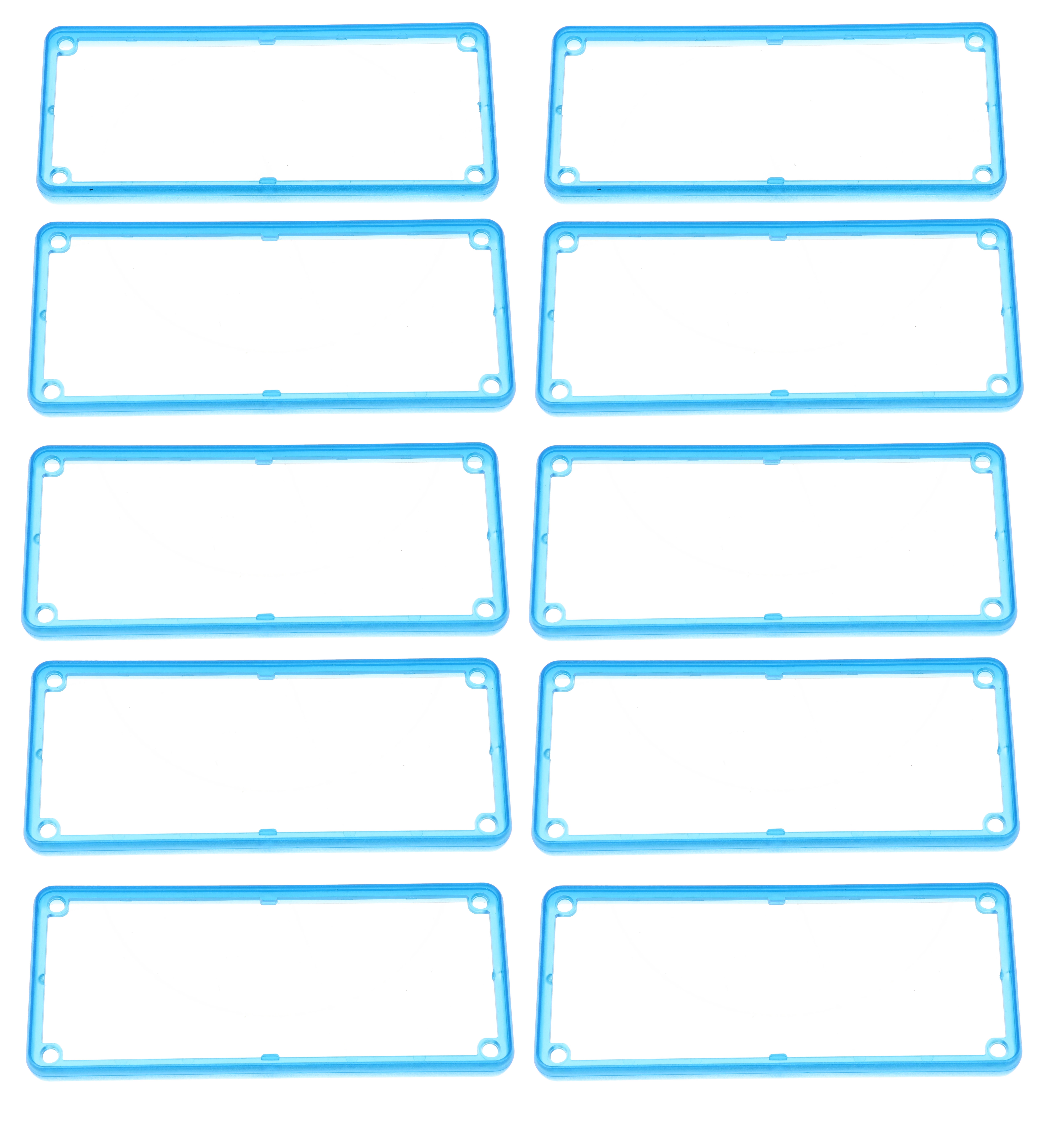 1455QBTBU-10 — translucent blue plastic open bezels for 1455Q enclosures- 10/pack