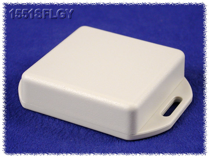 1551SFLGY light gray ABS miniature enclosure with flanged lid, 50 x 50 x 15 mm