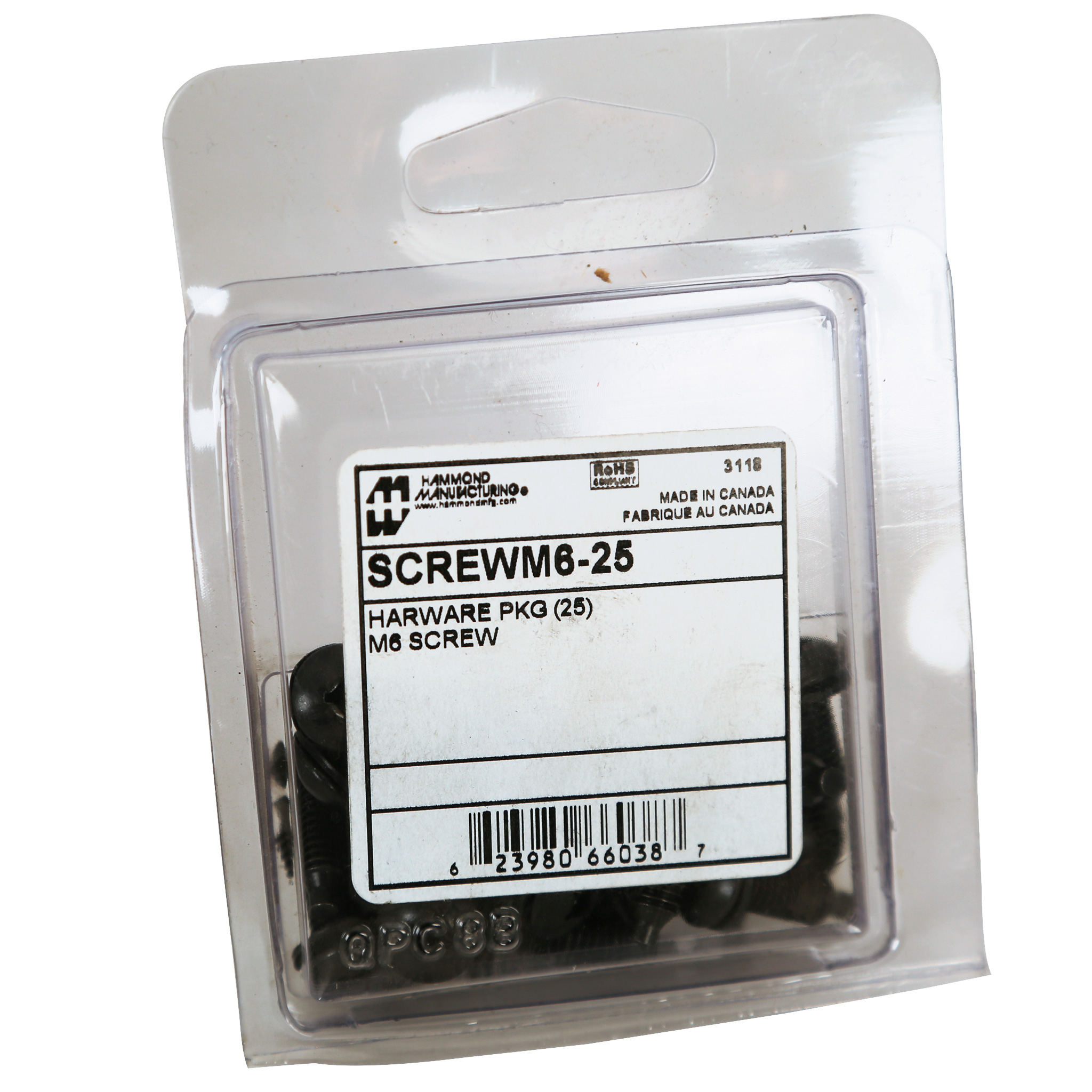 Hammond SCREW1224-50 jar of 50 black 12-24 Quadrex truss head rack mounting screws with installed nylon washers