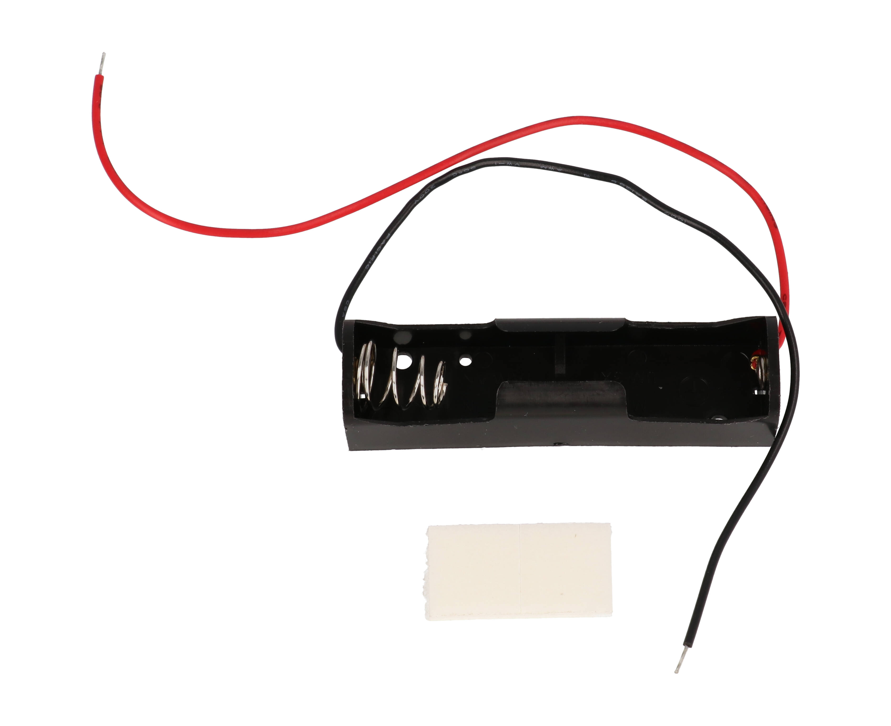 BH1AAW black single AA battery holder with wire leads