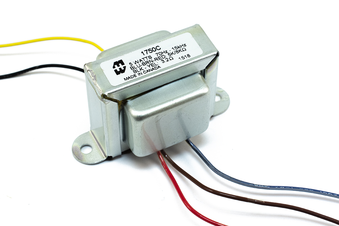 1750C — Output transformer, guitar amp, 5,000/8,000 ohm pri., 3.2 ohm sec., 5W