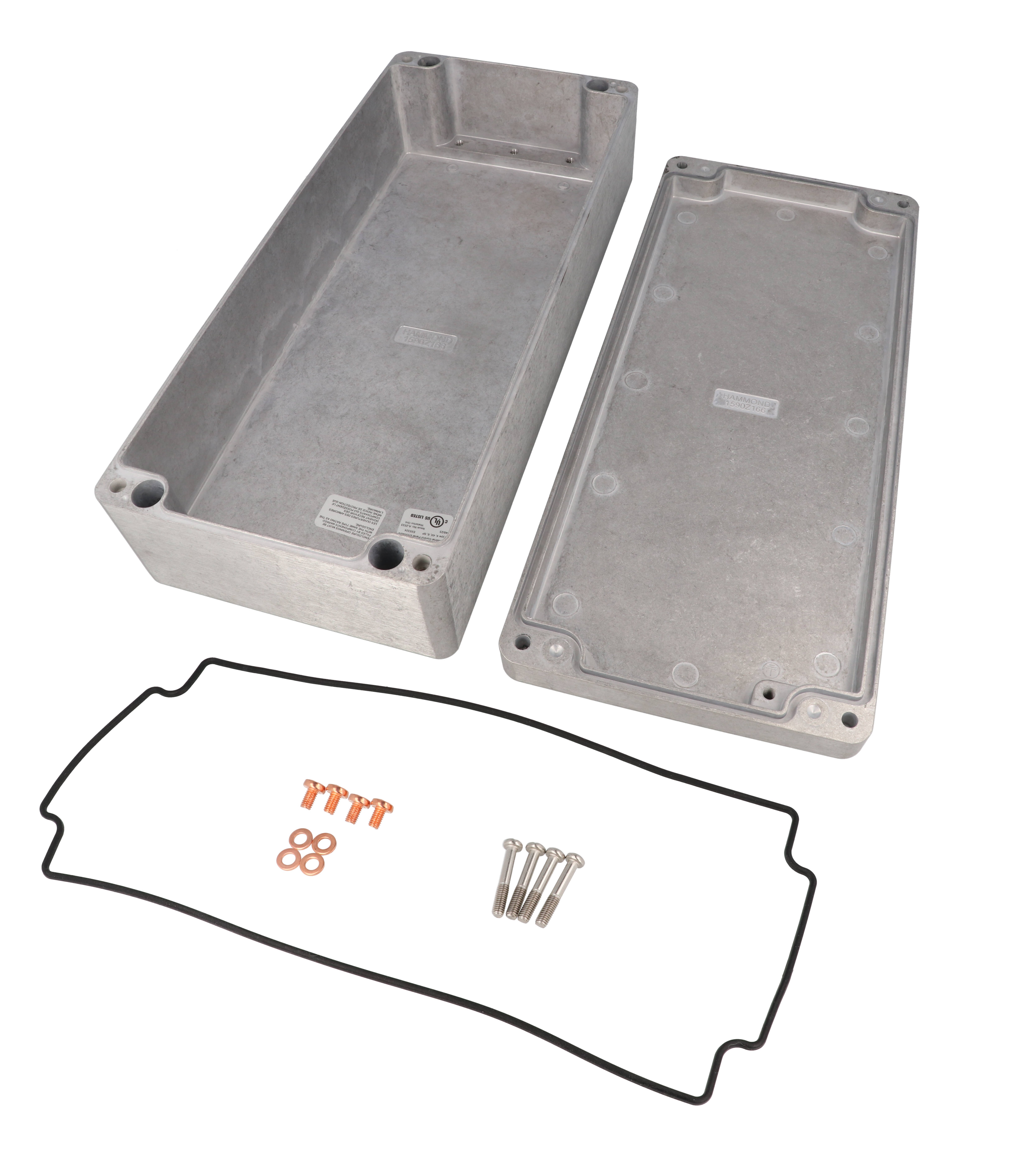 1590Z166 natural diecast aluminum watertight enclosure, 360 x 160 x 90 mm