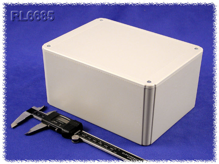 RL6685 light gray ABS shallow-lid project enclosure, 200 x 150 x 100 mm