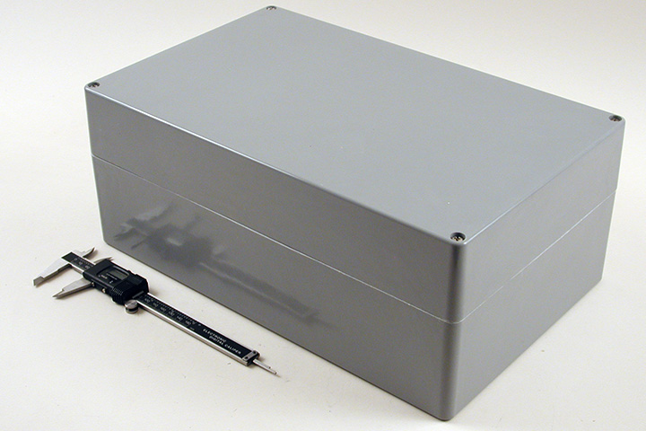 1590ZGRP244 gray fiberglass enclosure 400 x 250 x 160 mm with deep screw-down lid