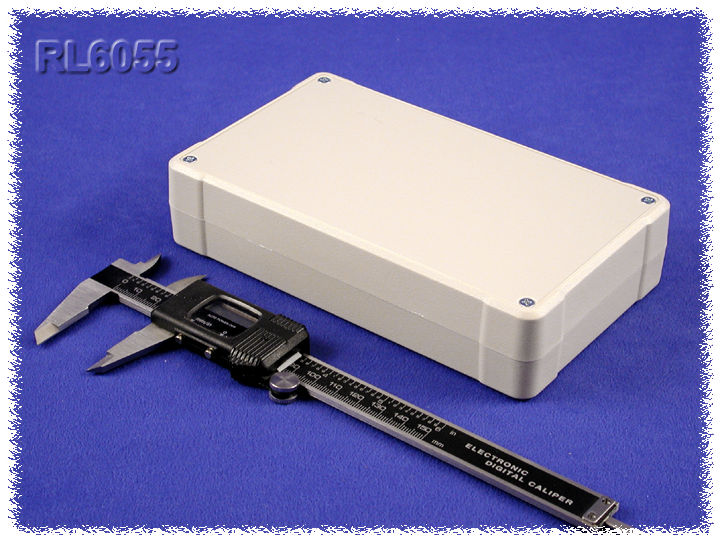RL6055 light gray deep-lid ABS project enclosure, 180 x 106 x 40 mm