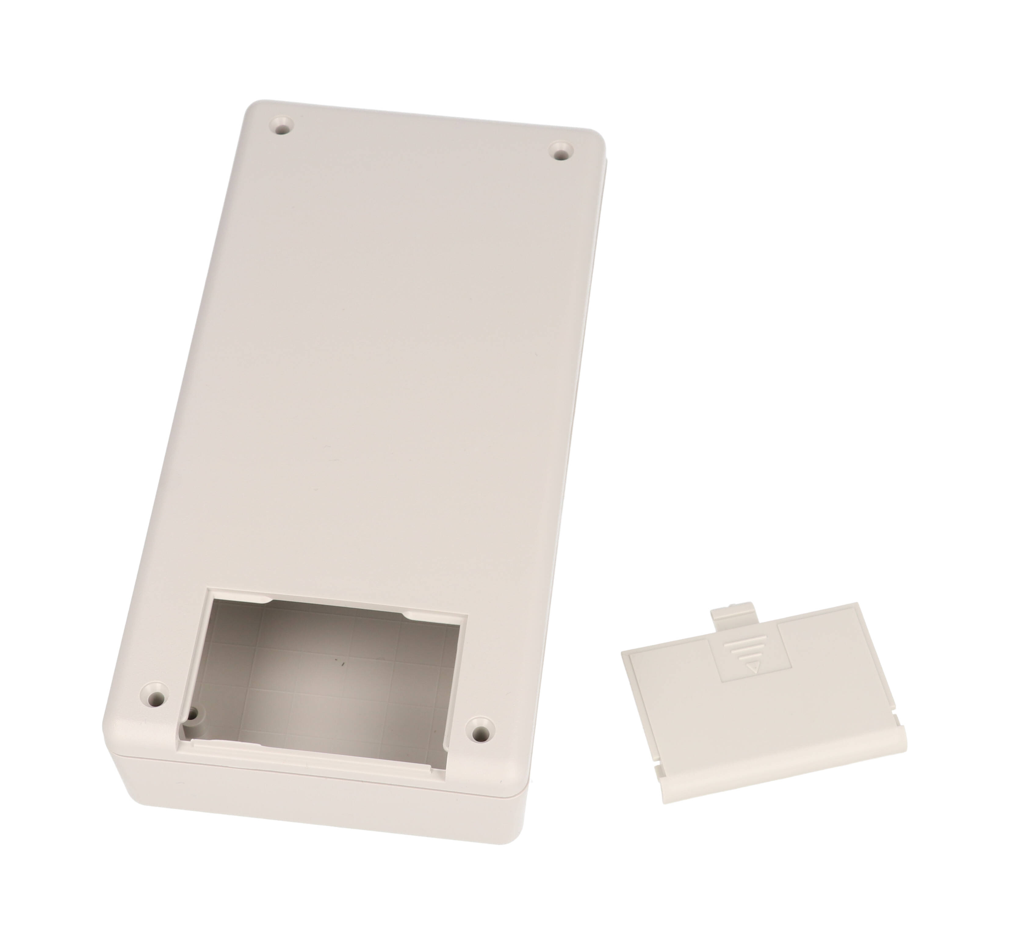 1599ESGYBAT light grey general purpose handheld enclosure with battery door