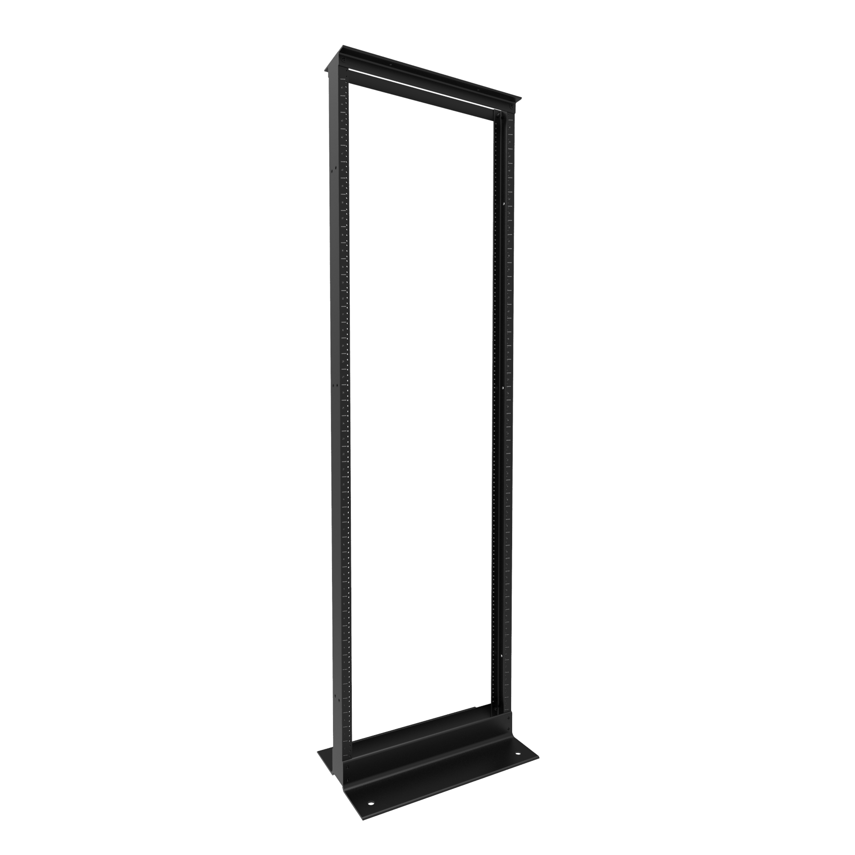 Hammond RB-2PA1945NF 45U aluminum 2-post open frame relay rack with natural finish and tapped 12-24 EIA rails — view 3