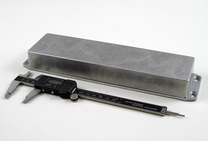1590BX2FL long slim natural diecast aluminum enclosure with wall-mounting flanged lid
