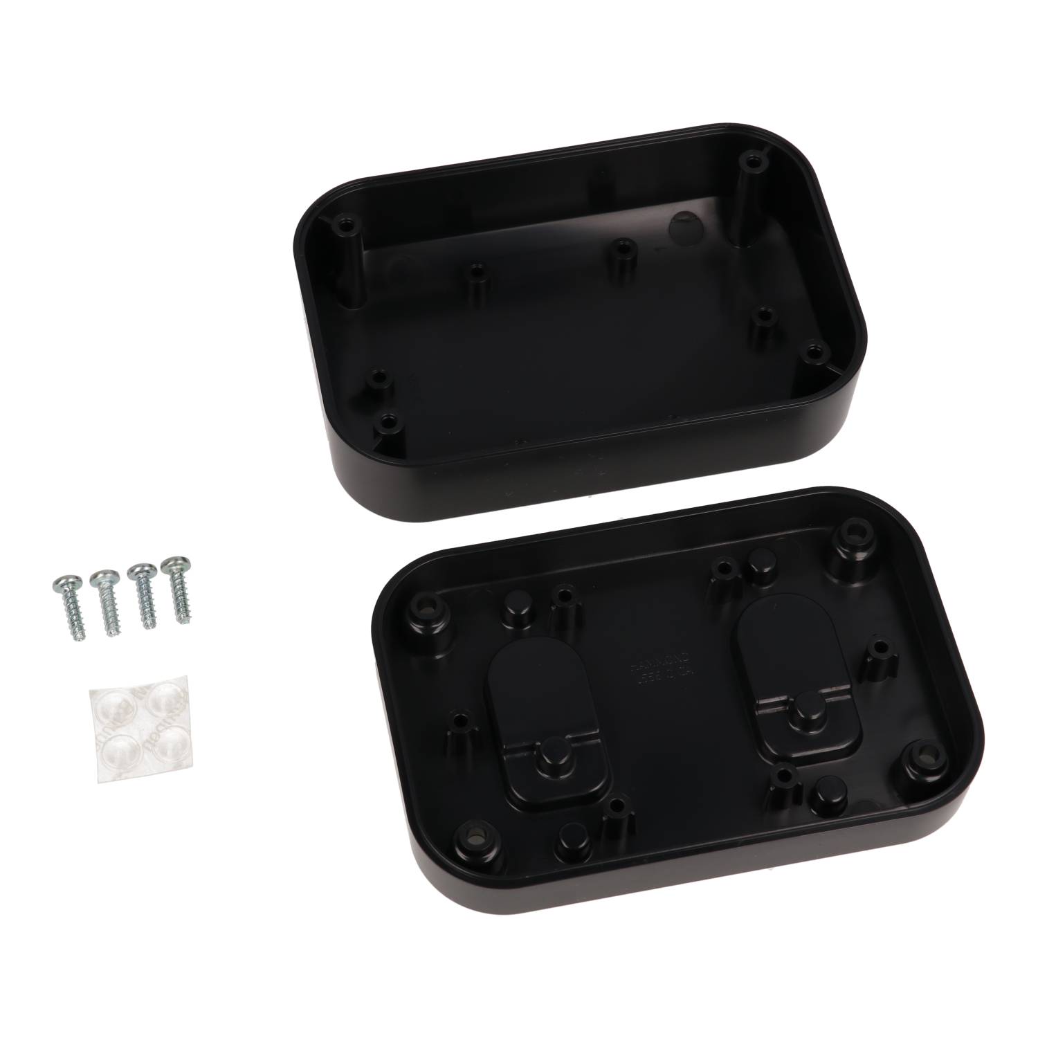 1556CBK black flame-retardant ABS 120 x 80 x 45 mm desktop and wall-mount enclosure with rounded corners
