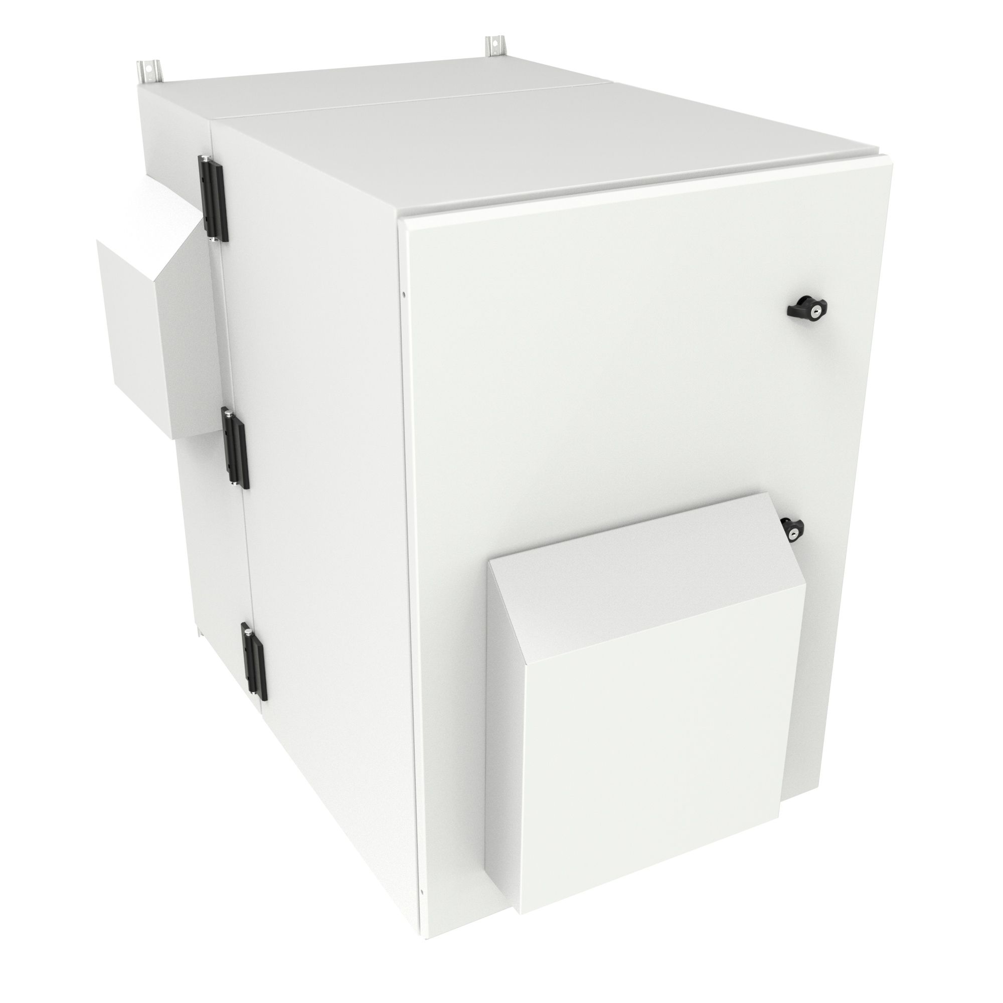 Hammond NWM18U2536SFLG 18U outdoor wall-mount cabinet with solid filter-ready door in light gray finish — view 4