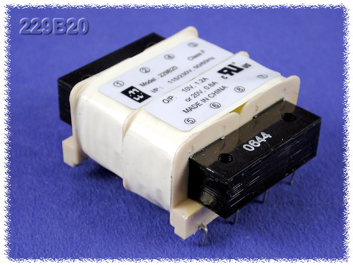 229A16 low profile PC board mount power transformer, 6 VA, dual primary 115/230V, 16V C.T. secondary — view 2