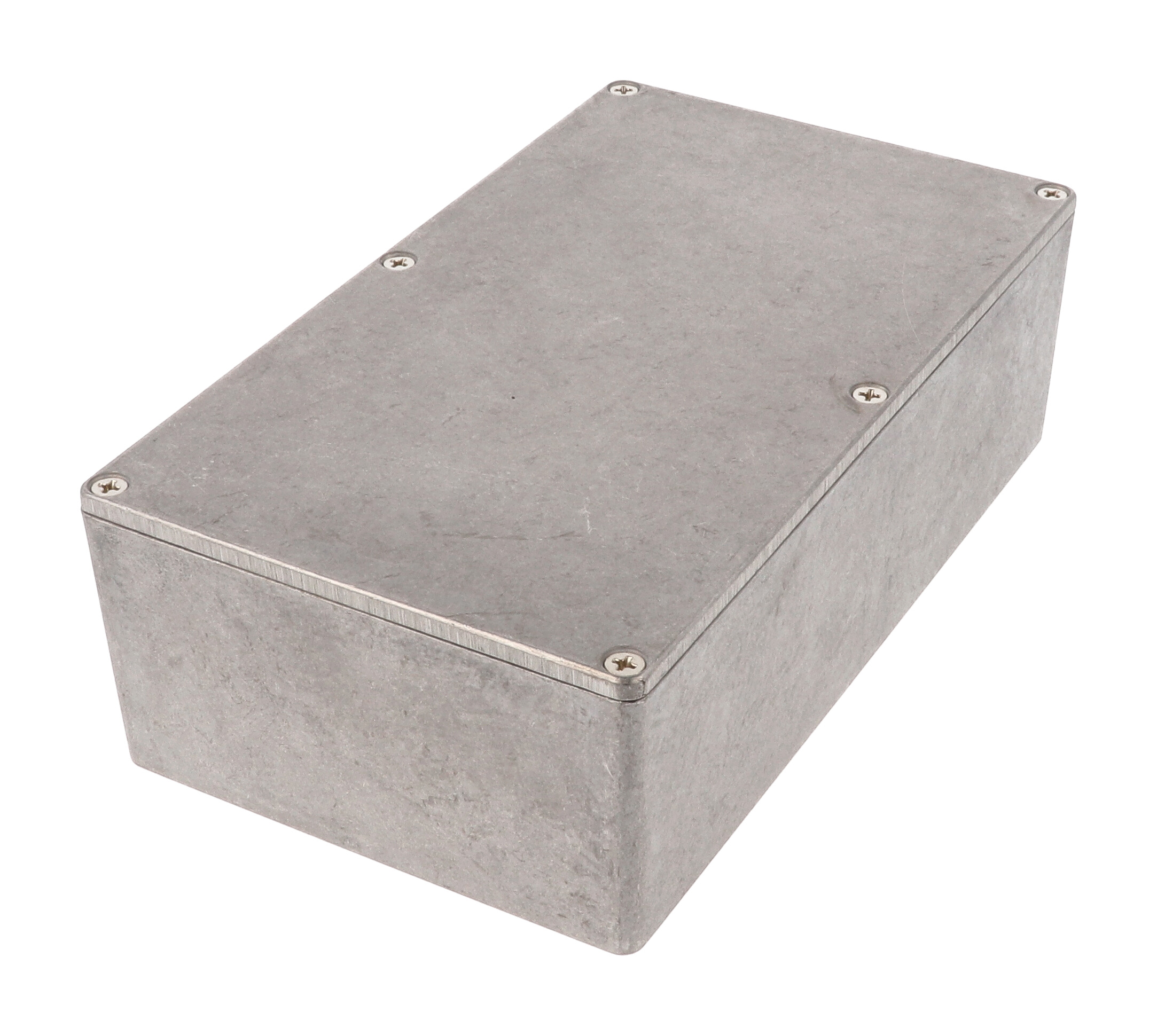 1590R1 natural aluminum diecast aluminum enclosure, 192 x 112 x 61 mm, with lid and six cover screws