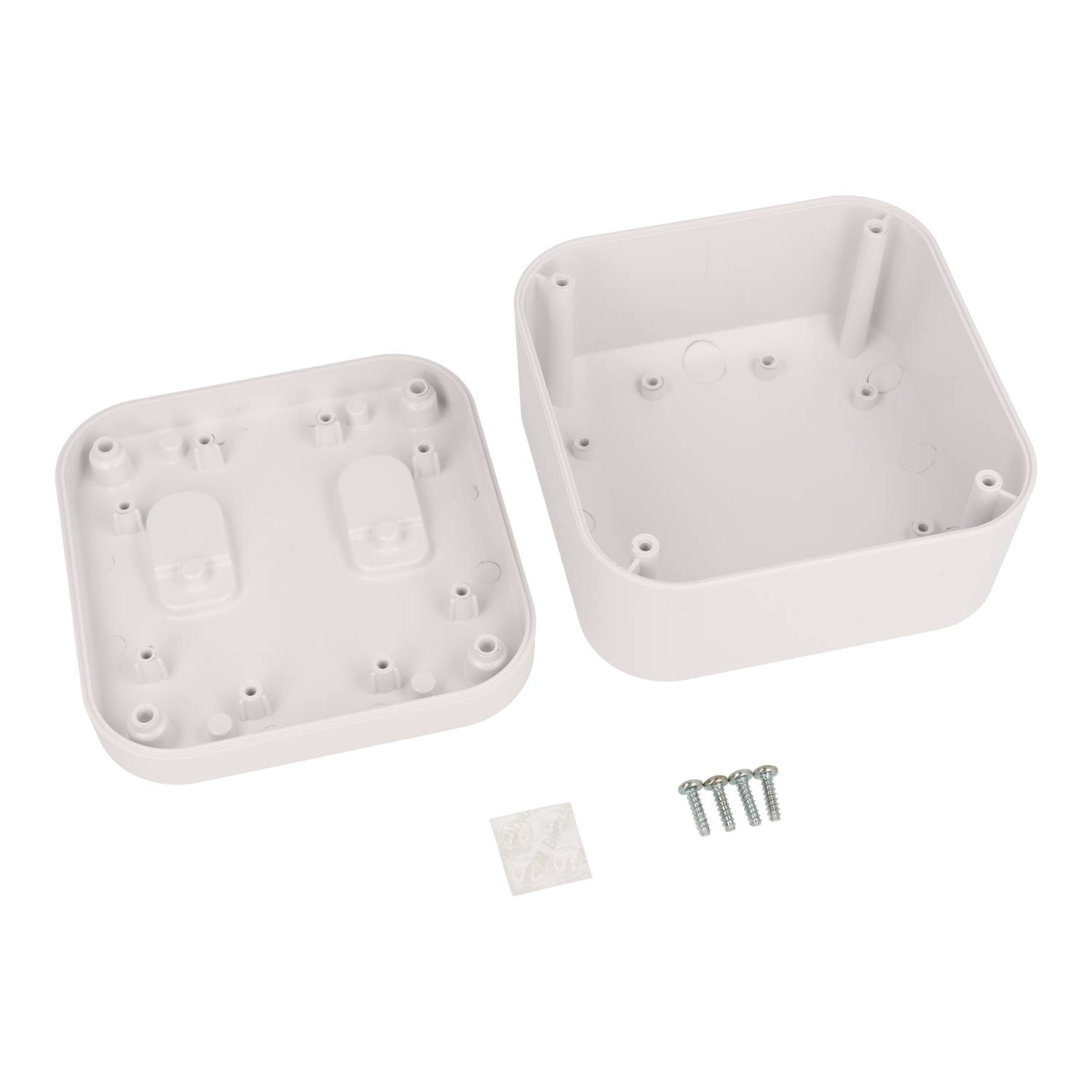 1556DAWH white flame-retardant ABS 120 x 120 x 70 mm desktop and wall-mount enclosure with rounded corners