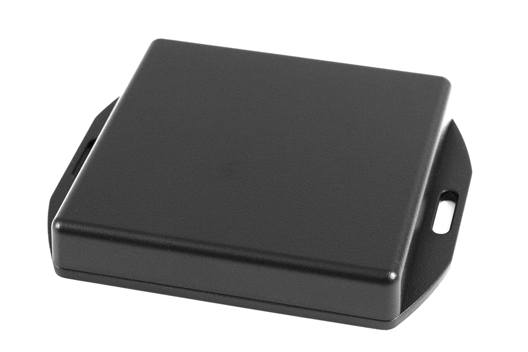 1551XXFLBK black ABS miniature enclosure, 80 x 80 x 15 mm, with flanged lid