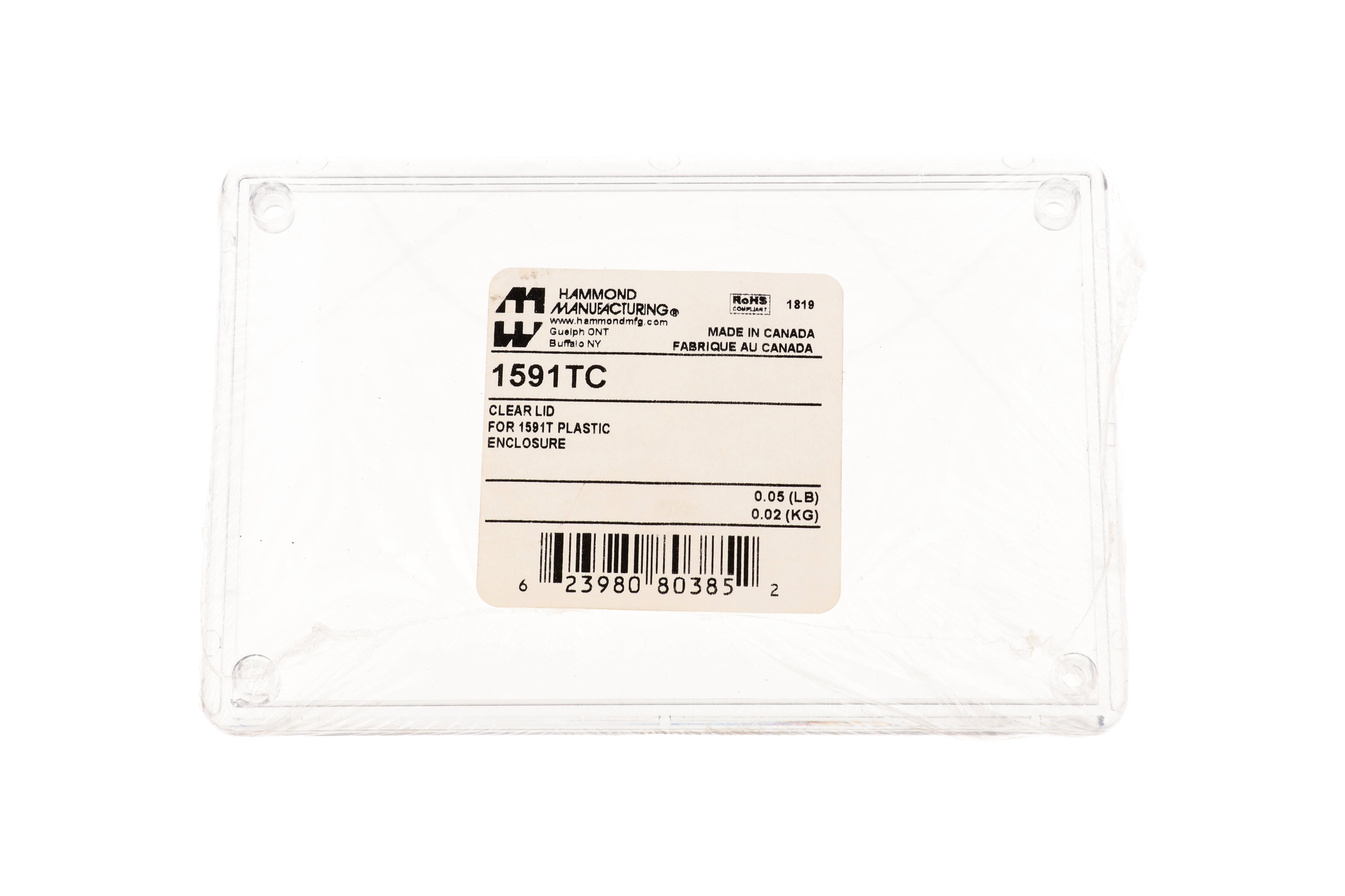 1591TC clear polycarbonate lid for 1591T enclosures
