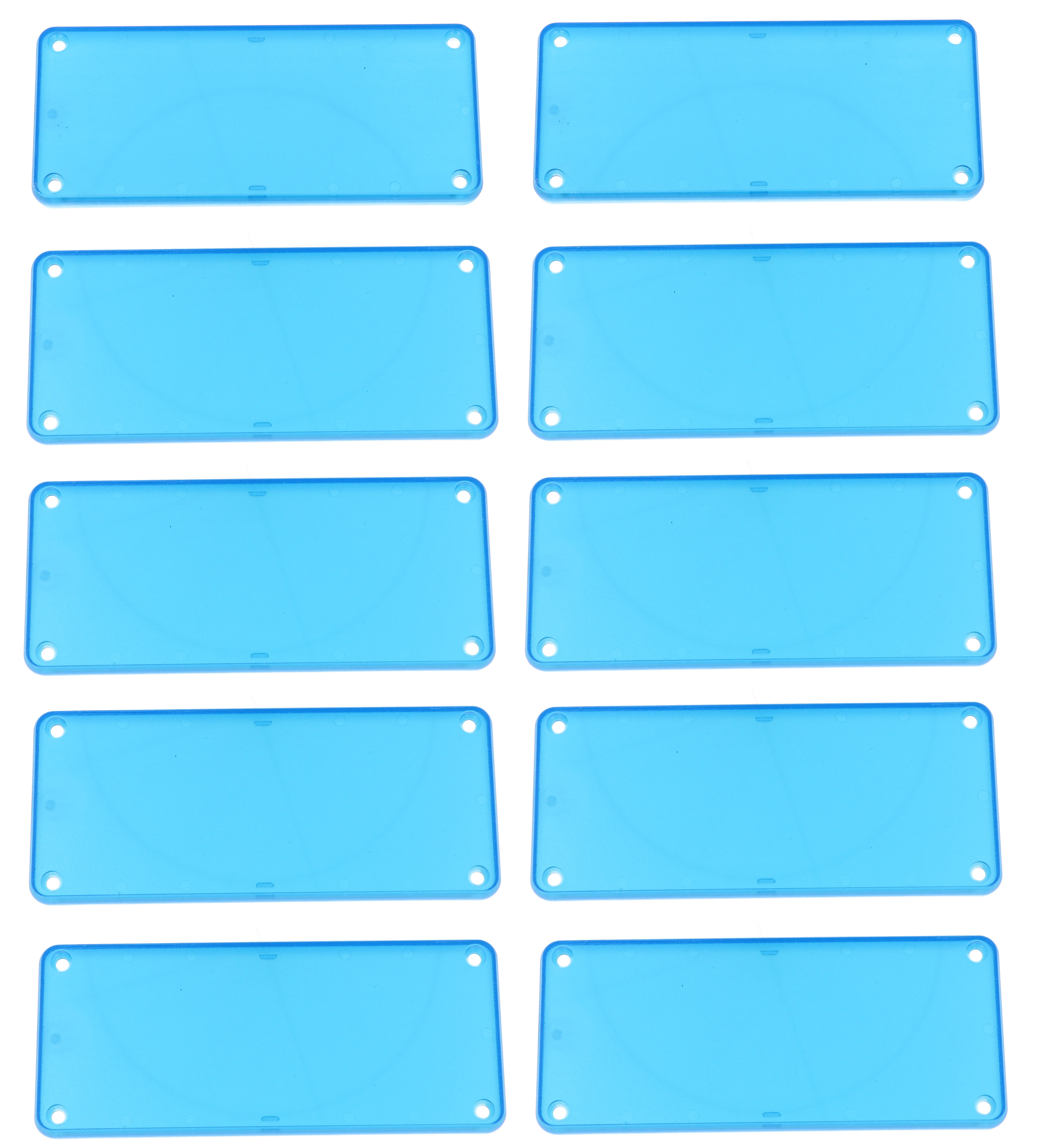 1455QPLTBU-10 — translucent blue plastic solid bezel for 1455Q enclosures- 10/pack