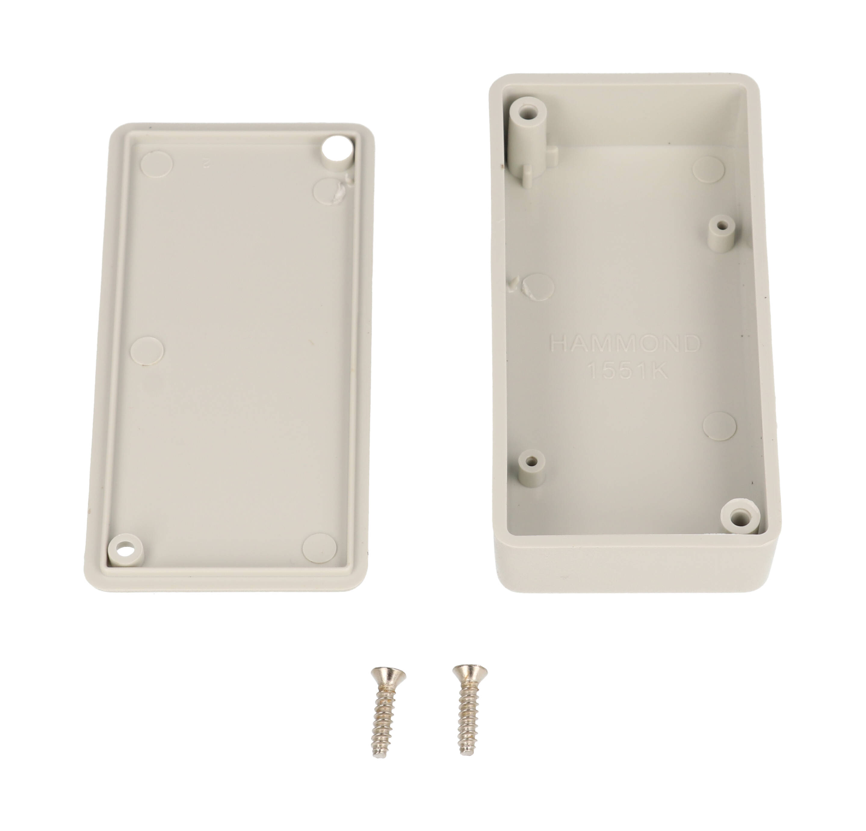 Hammond 1551KGY light gray ABS plastic miniature enclosure, 80 x 40 x 20 mm