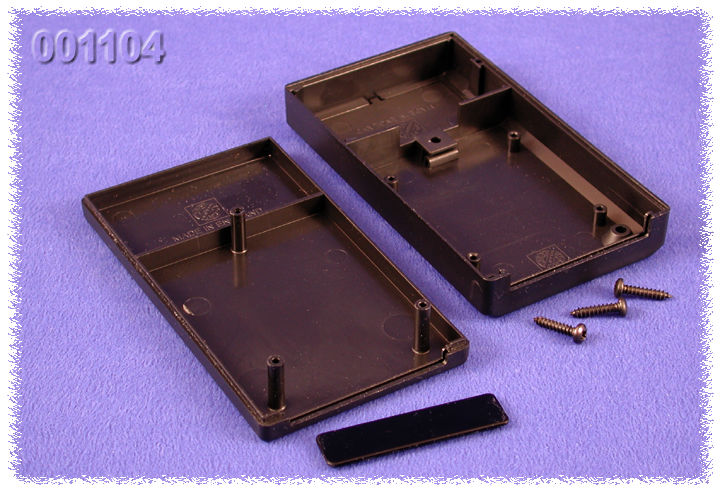 001104 — enclosure - black ABS , front panel, battery compartment — view 3