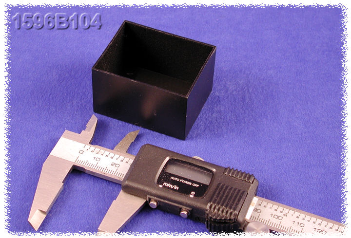 1596B104 black ABS plastic potting box, 50 x 40 x 30 mm, open top with no lid