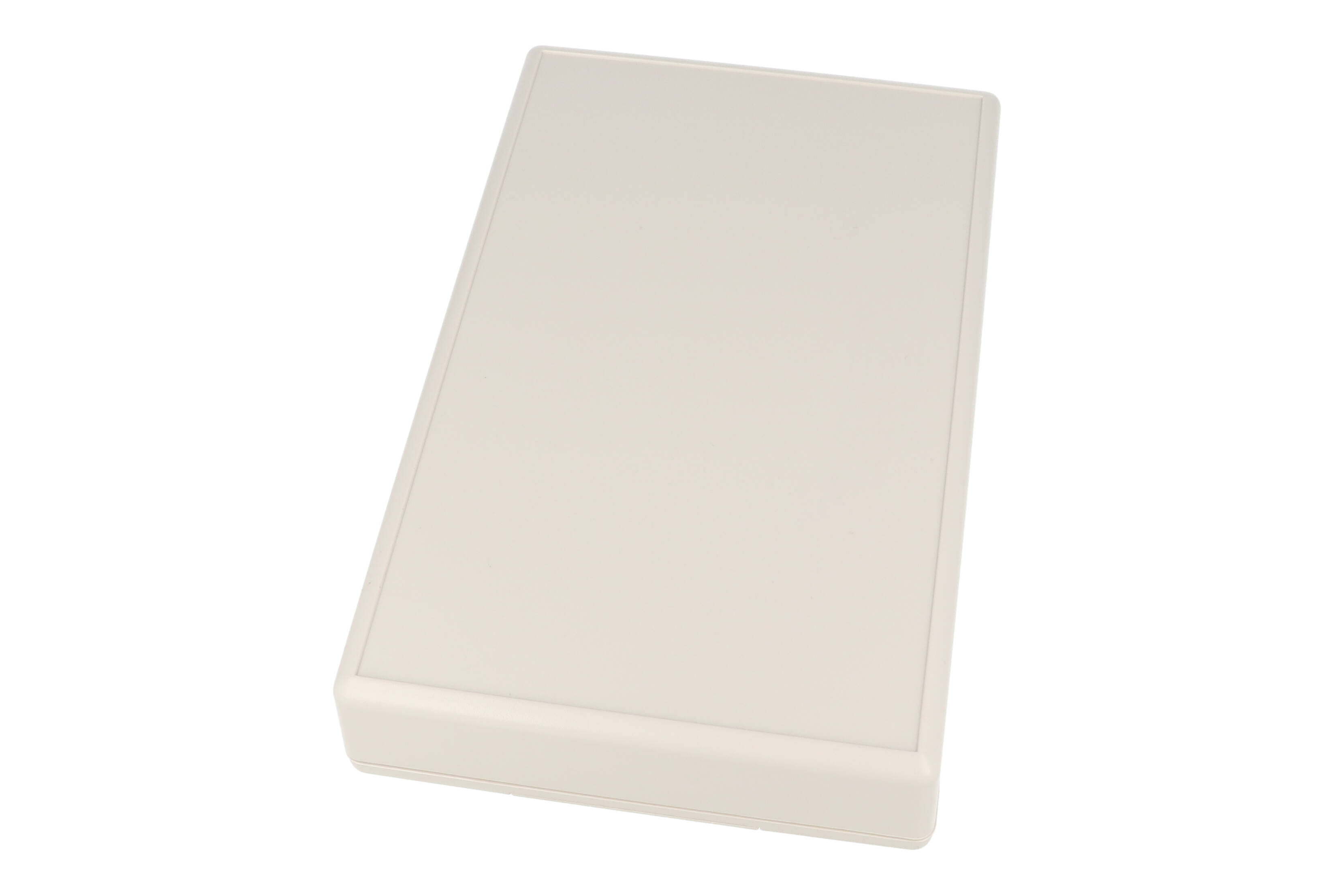 1599KSGYBAT light gray general purpose handheld enclosure with battery door, 220 x 140 mm