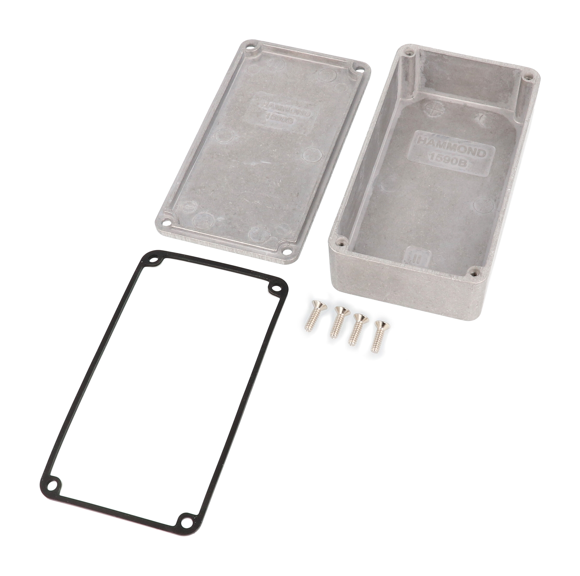 1590WB natural aluminum IP65 watertight diecast enclosure, 112 x 61 x 31 mm, no mounting flanges