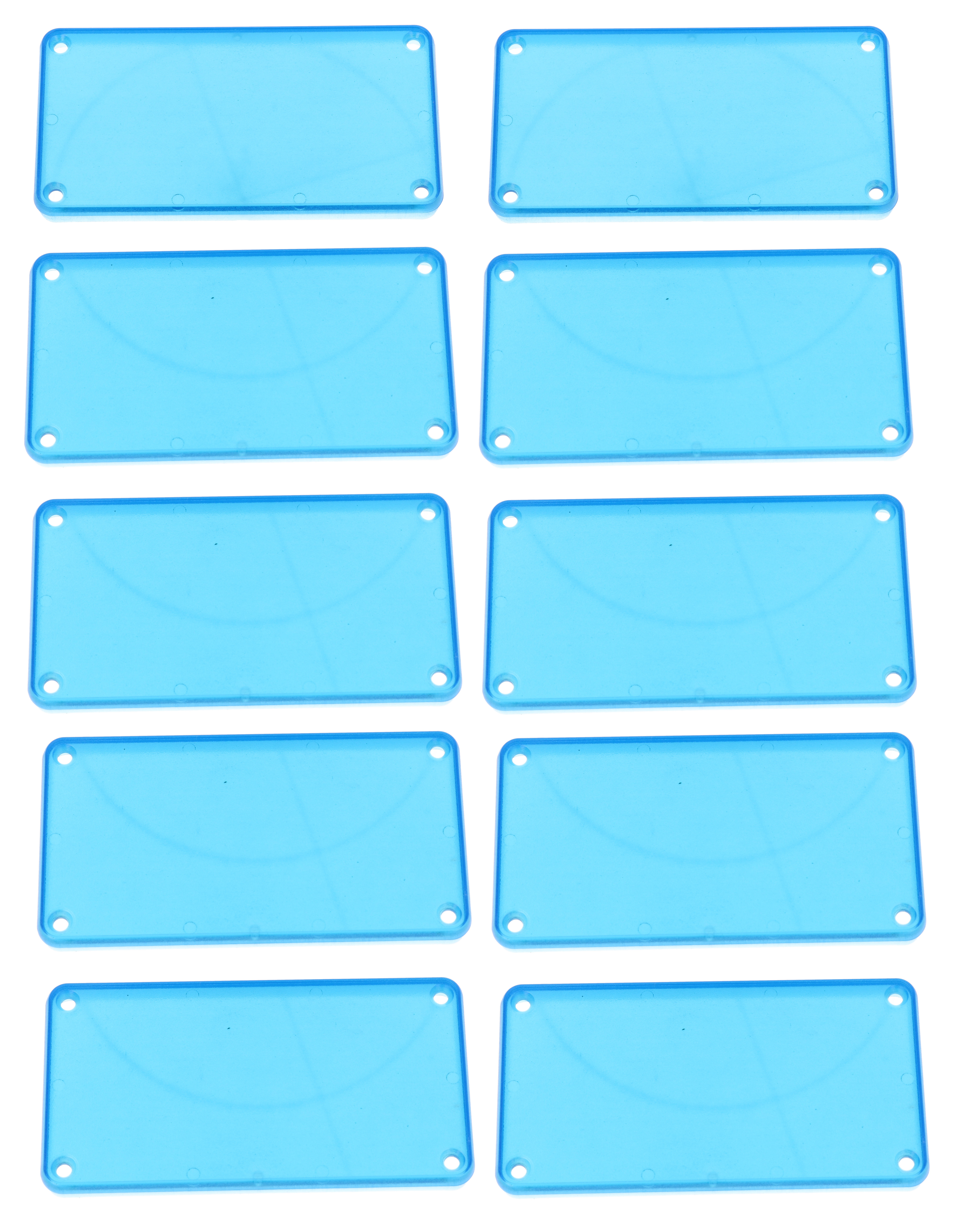1455NPLTBU-10 — translucent blue plastic solid bezel for 1455N enclosures- 10/pack