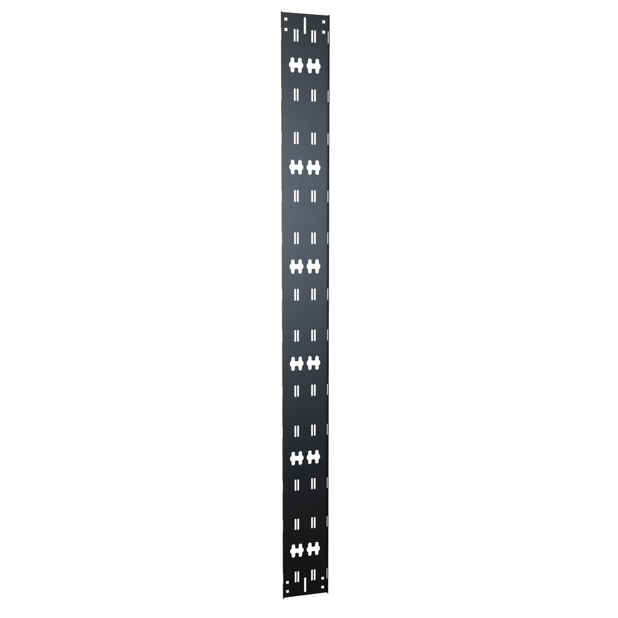 Hammond VCTPDU73 42U black steel vertical cable tray with toolless PDU mounting cutouts