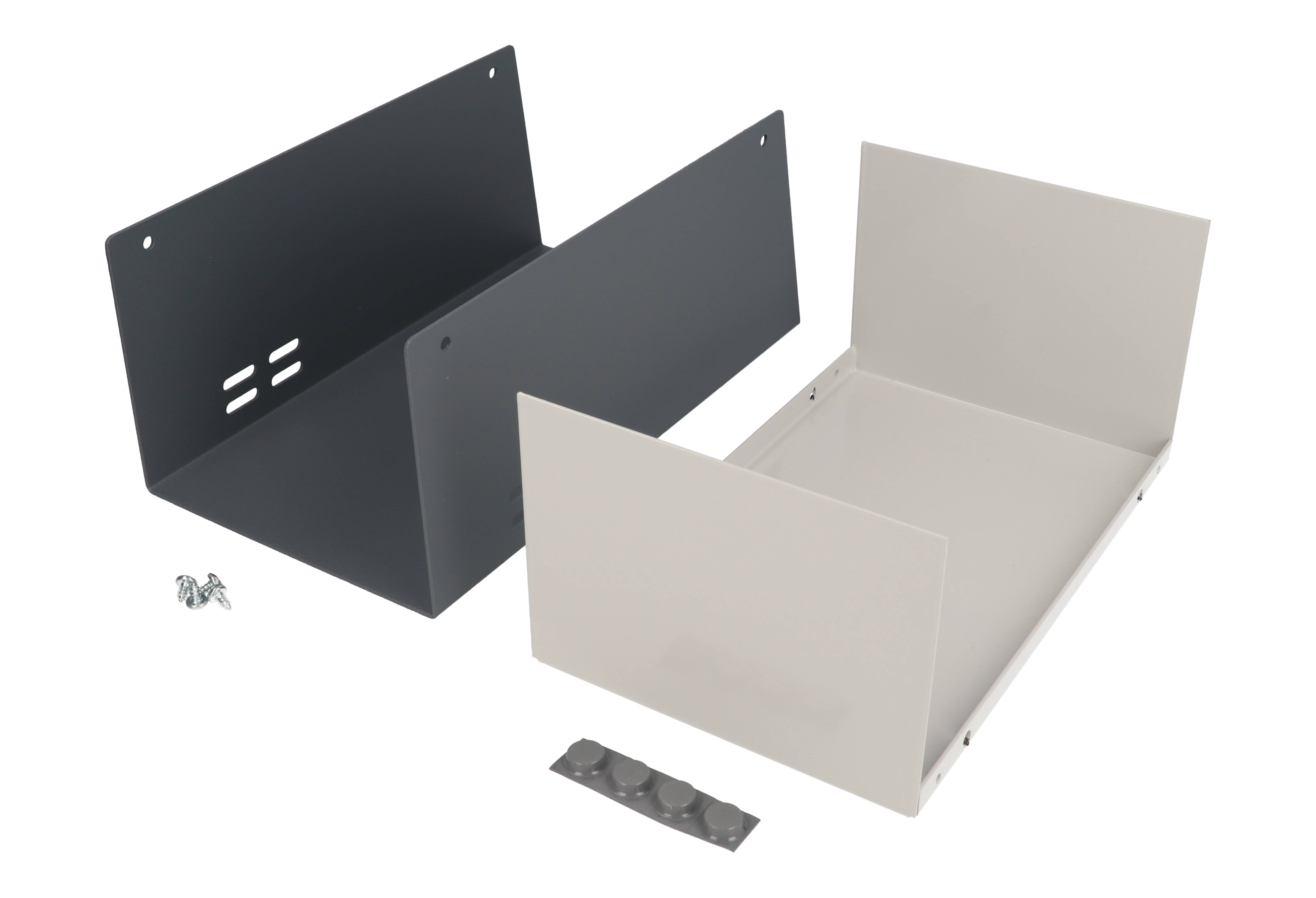 513-0900 two tone grey ventilated steel instrument case, largest in the 511-513 Series