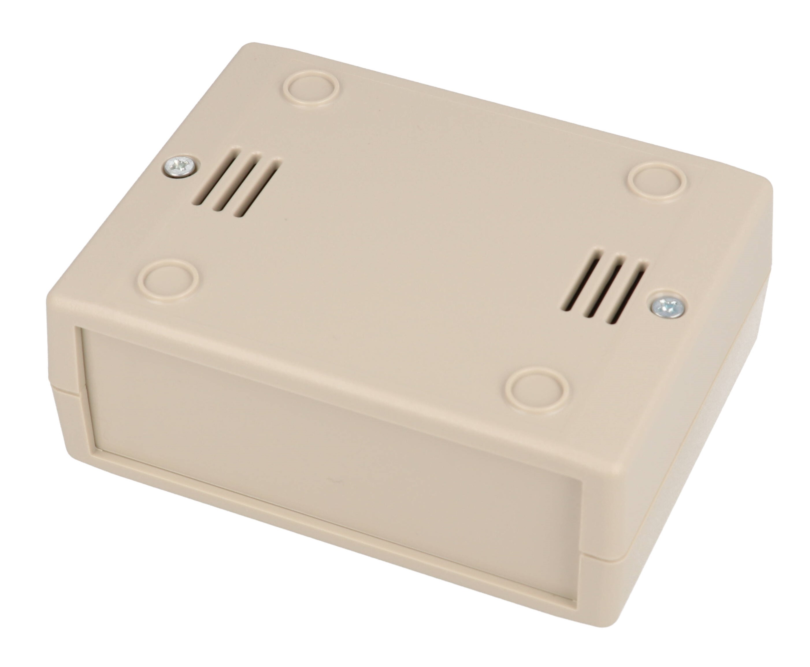 RM2005L light gray ABS instrument enclosure with removable end panels, 105 x 80 x 40 mm