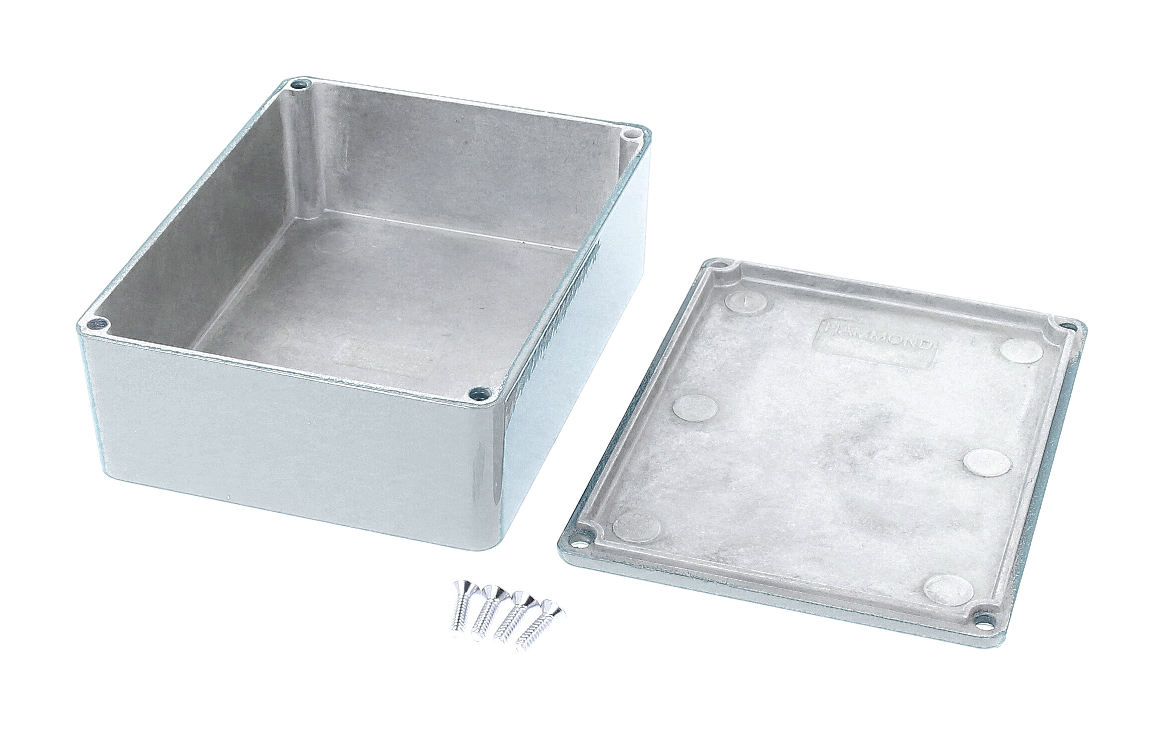 1590BBSLG light gray powder coated diecast aluminum stomp box enclosure, 120 x 94 x 42 mm, with lid
